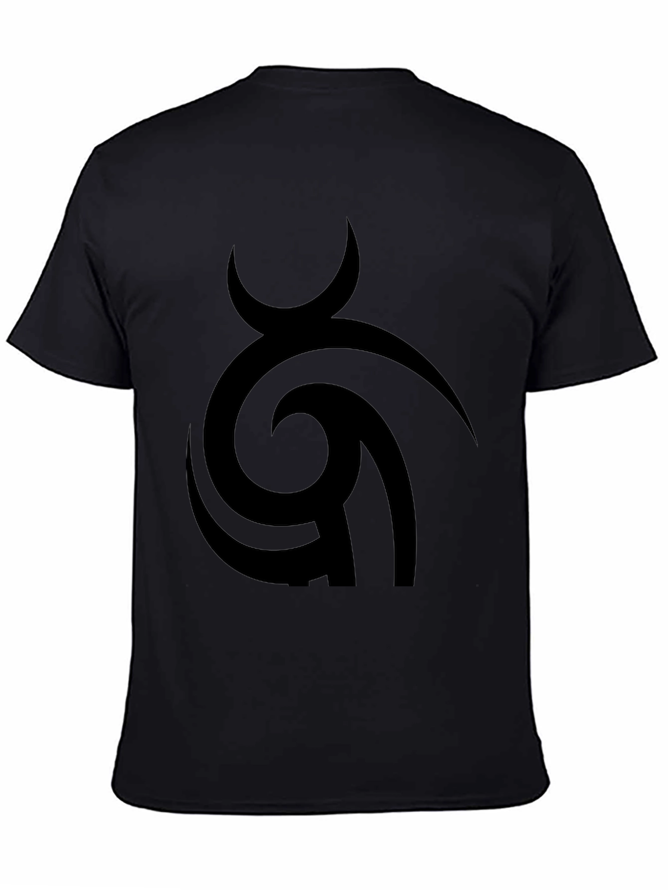 Abstract Design Black Cotton T-Shirt