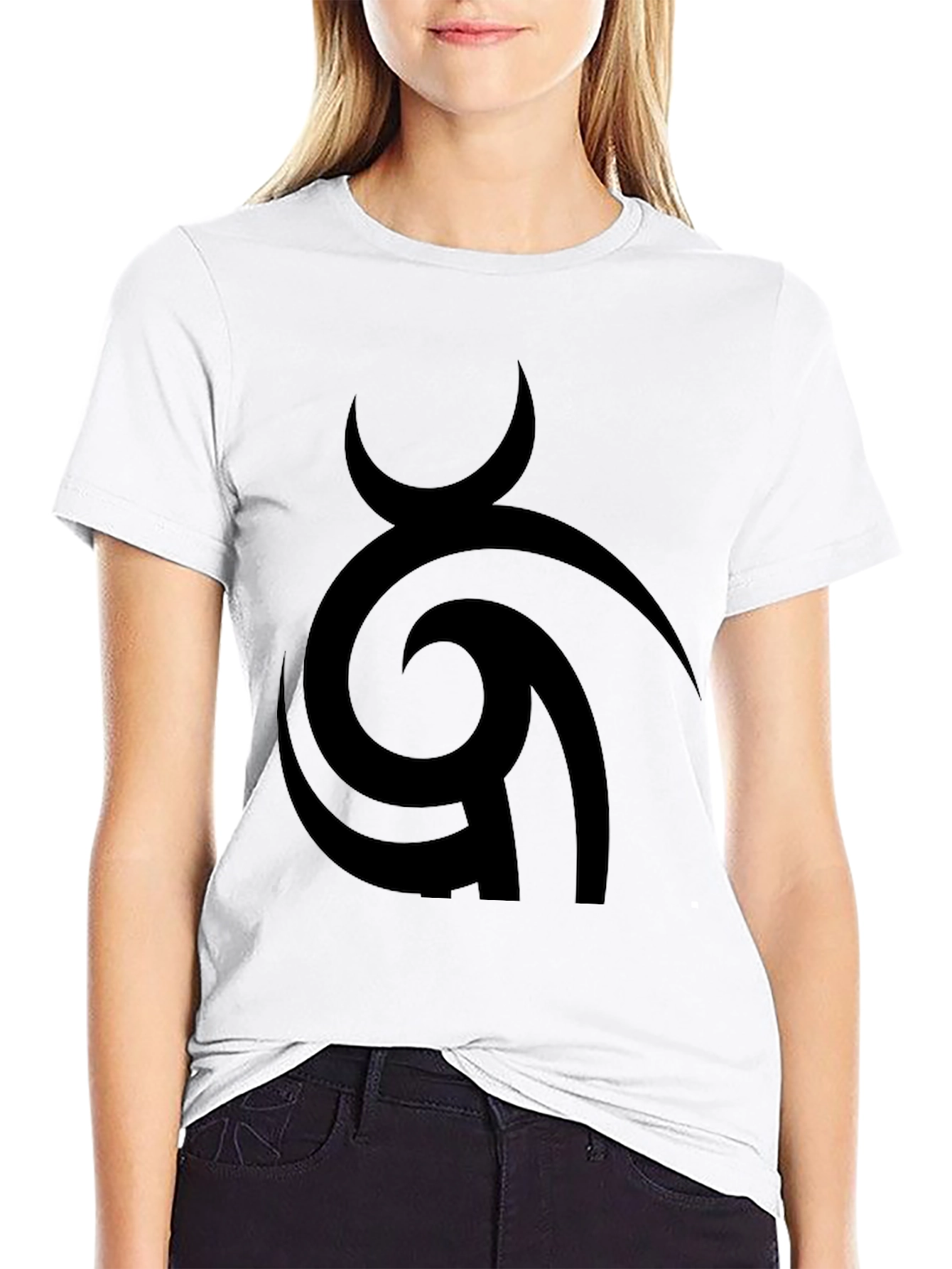 Abstract Design Black Cotton T-Shirt
