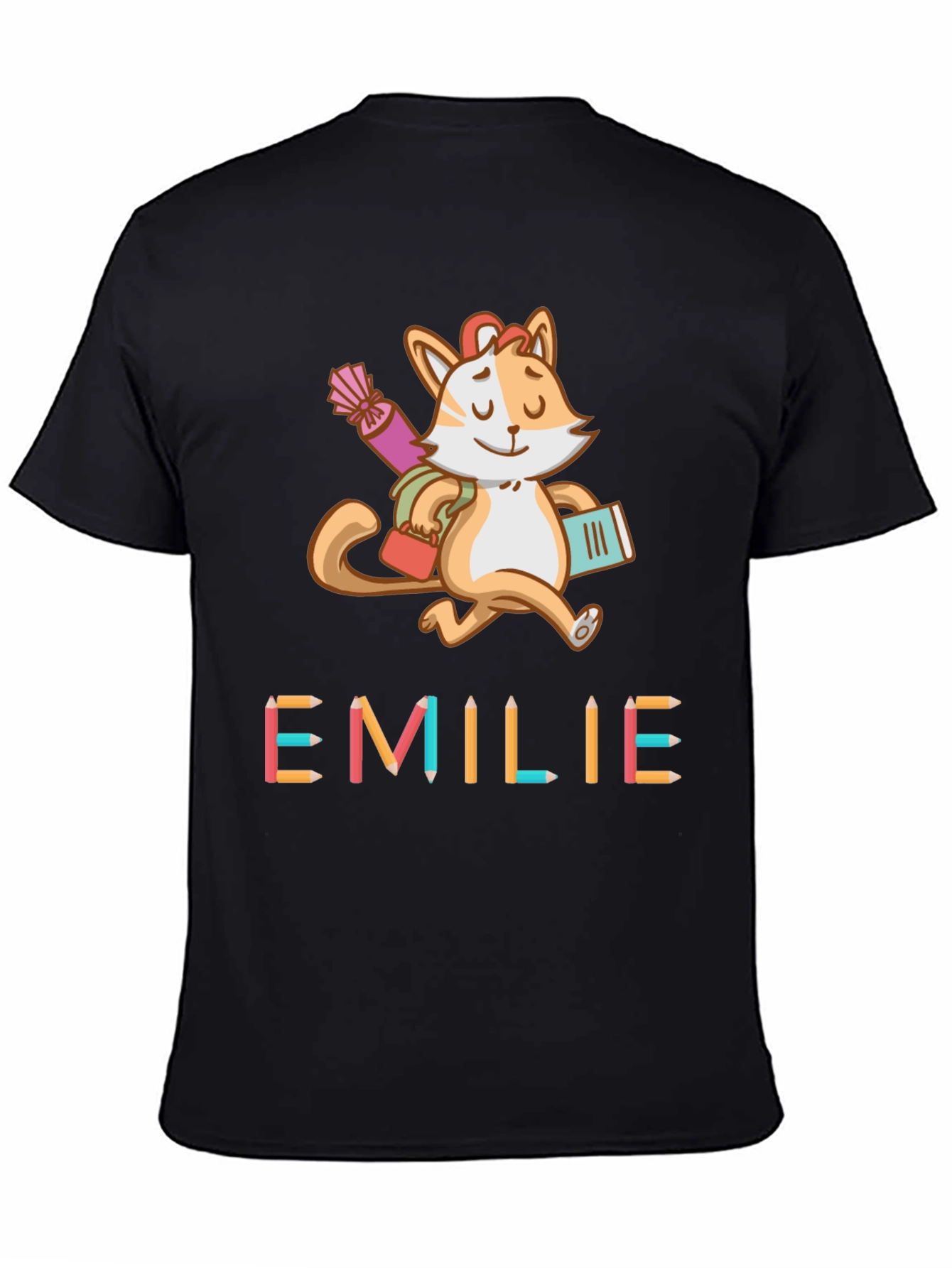 Emilie Cat Back-to-School Kids T-Shirt