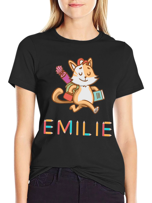 Emilie Cat Back-to-School Kids T-Shirt