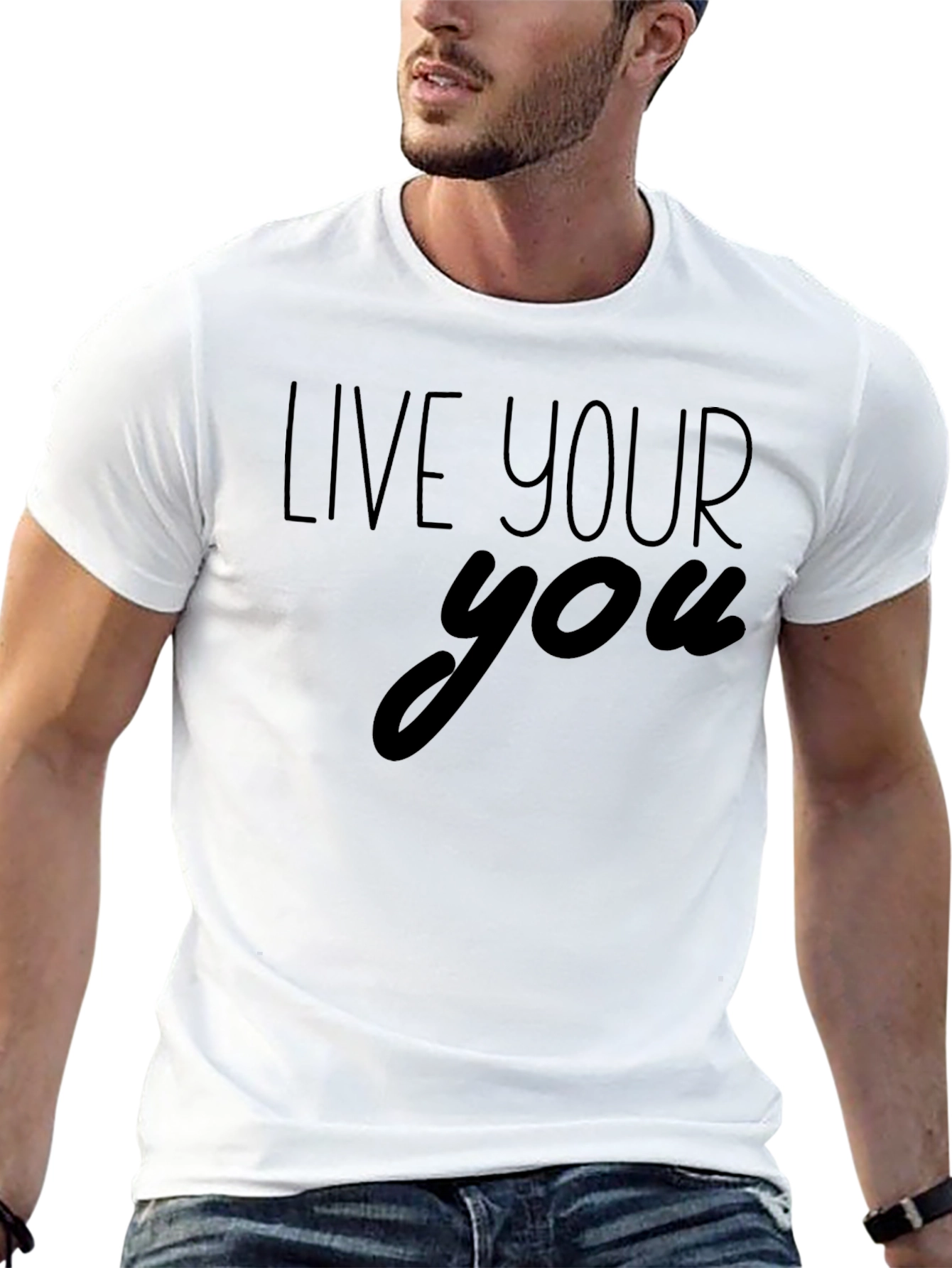 Live Your You Black Graphic T-Shirt