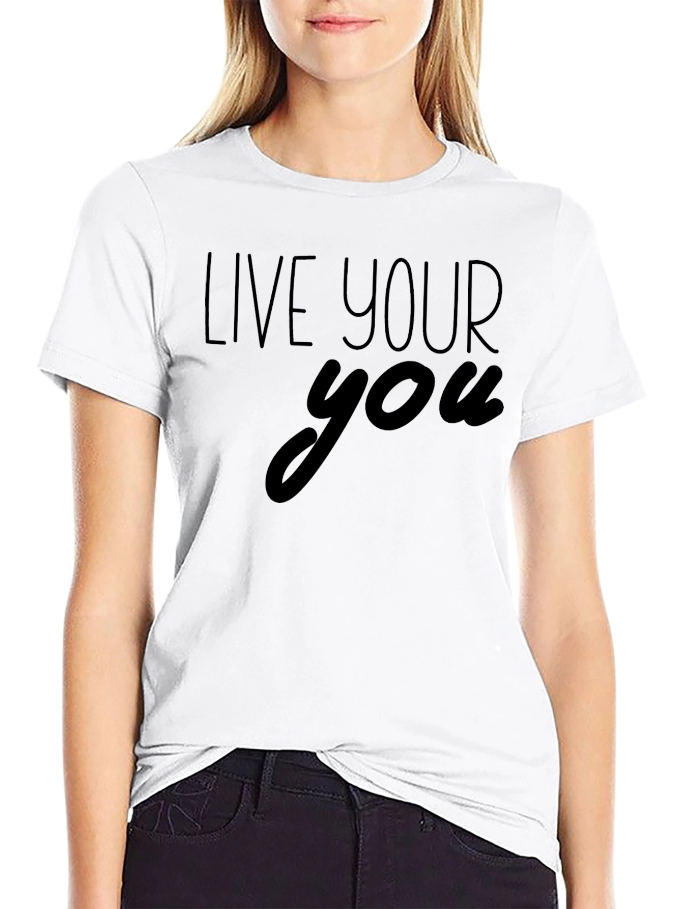 Live Your You Black Graphic T-Shirt