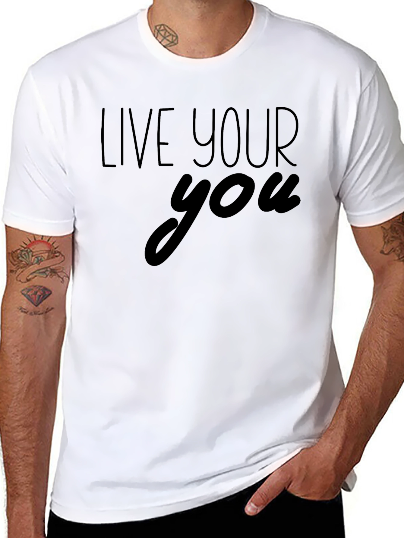 Live Your You Black Graphic T-Shirt