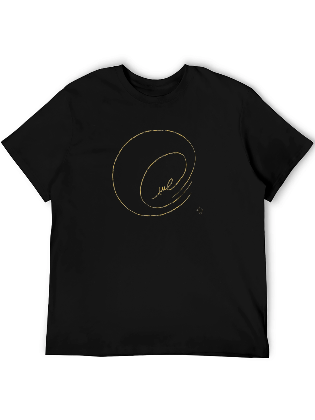 Abstract Gold Graphic Black T-Shirt