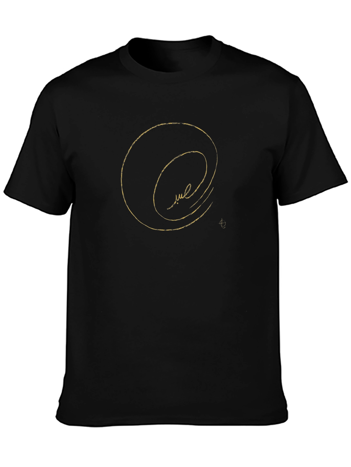Abstract Gold Graphic Black T-Shirt