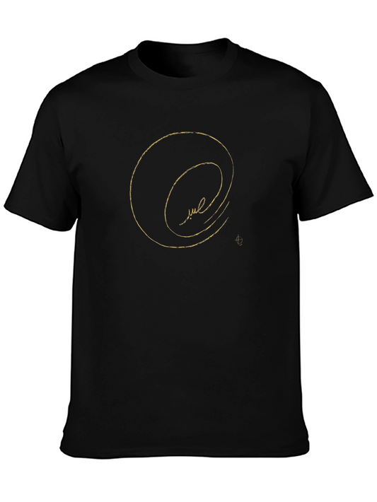 Abstract Gold Graphic Black T-Shirt