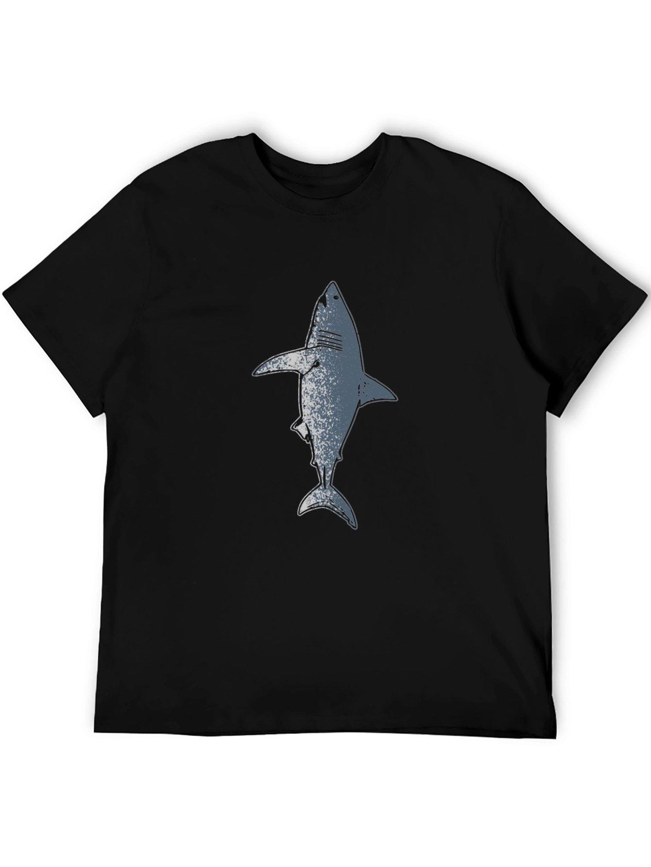 Shark Graphic Print Black T-Shirt
