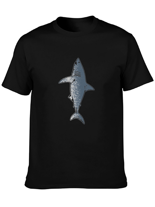 Shark Graphic Print Black T-Shirt