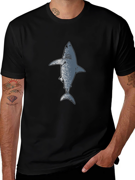 Shark Graphic Print Black T-Shirt