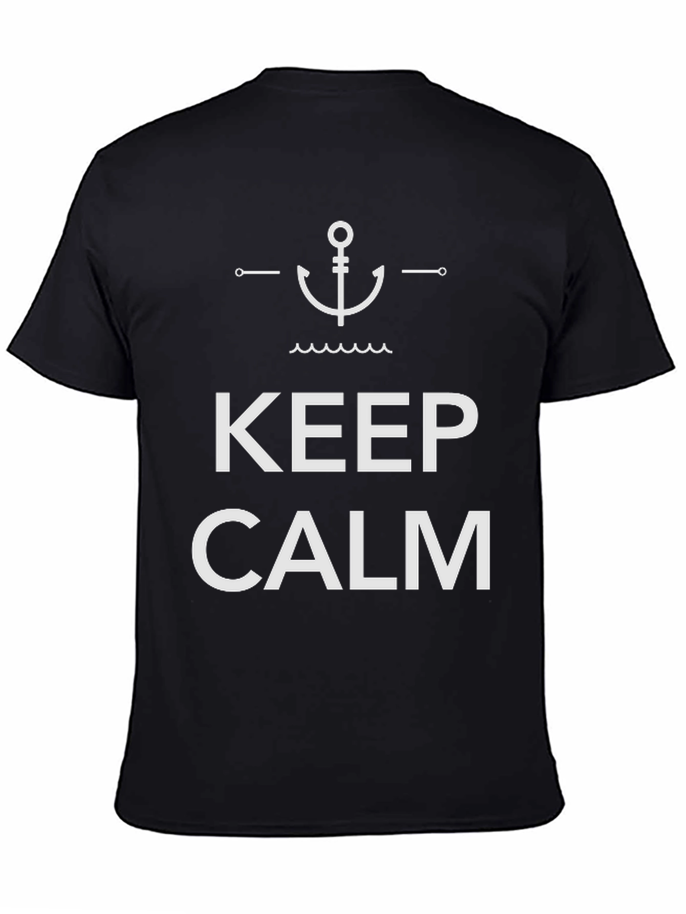 Keep Calm Anchor Graphic Black T-Shirt