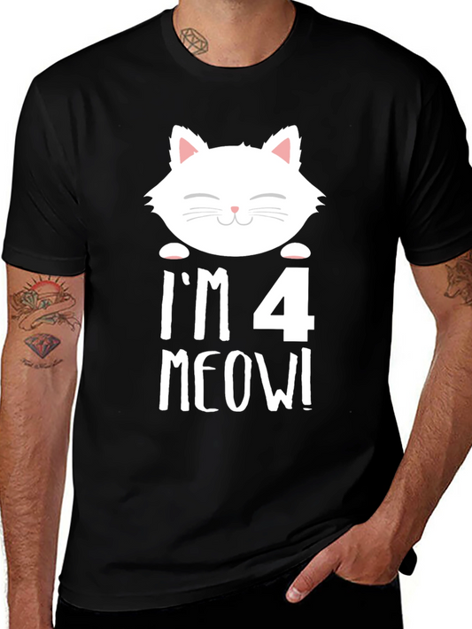 Im 4 Meow! Cat 4th Birthday T-Shirt