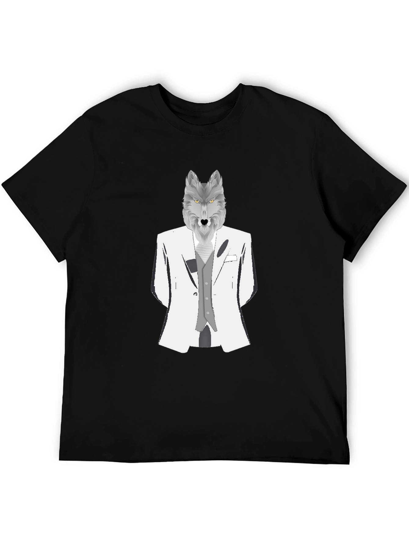 Wolf in Suit Graphic Tee - Black T-Shirt