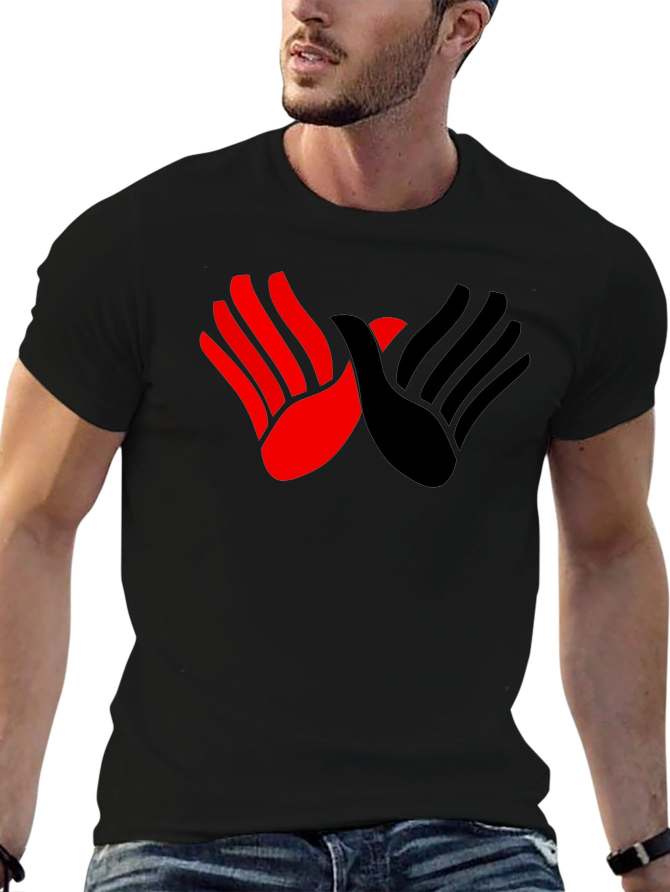 Graphic Tee - Hands Design Black Shirt
