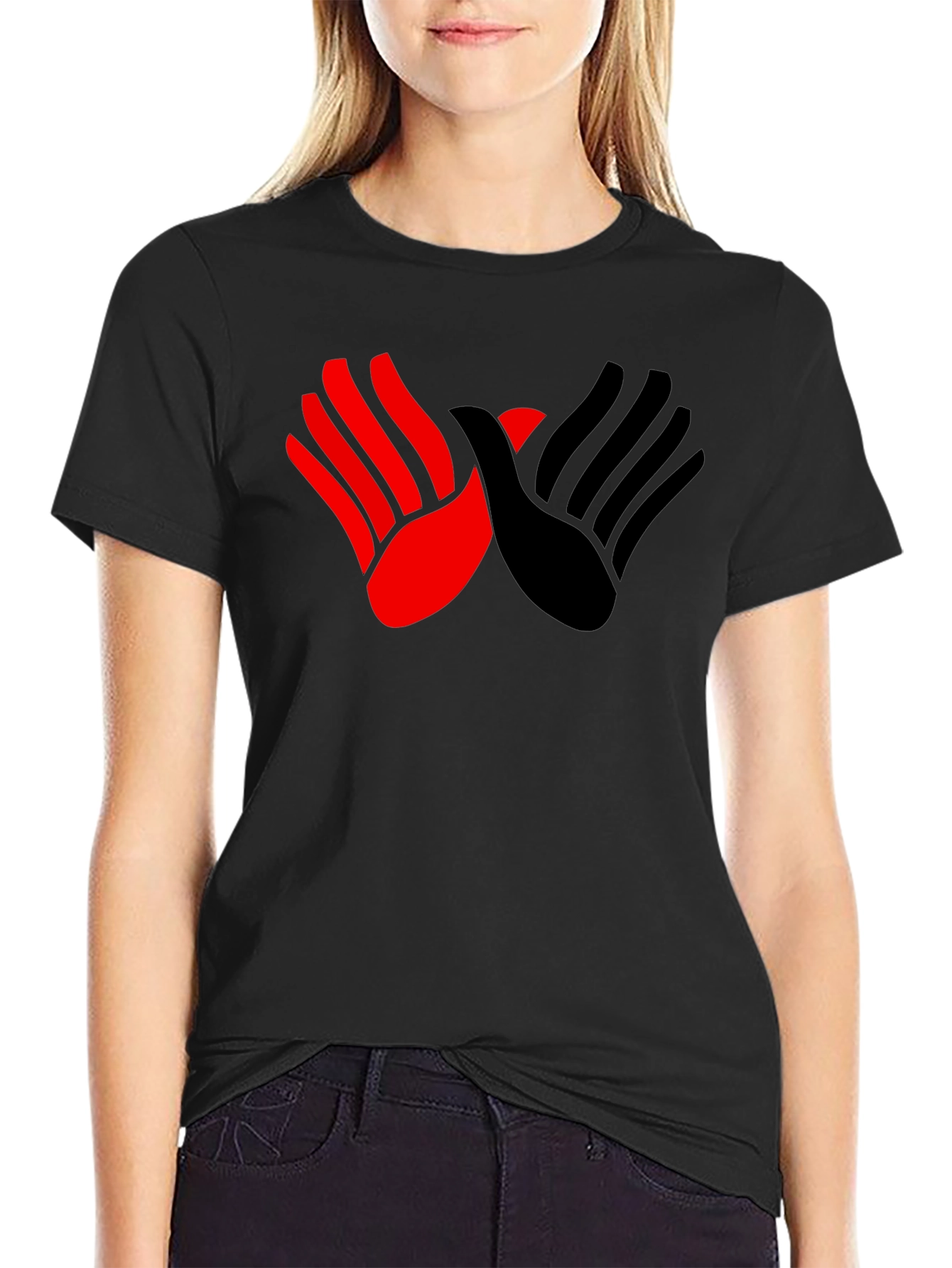 Graphic Tee - Hands Design Black Shirt