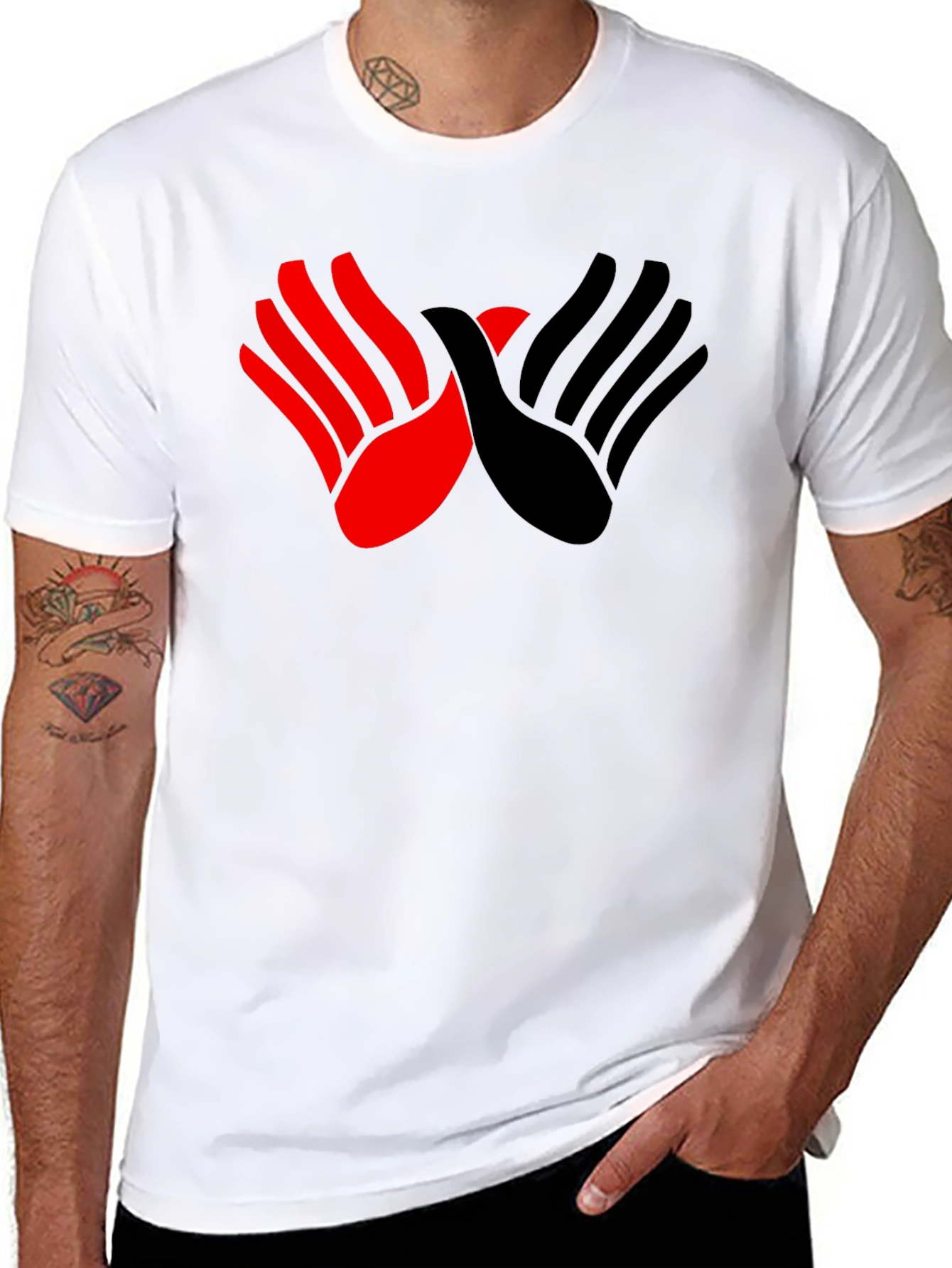 Graphic Tee - Hands Design Black Shirt