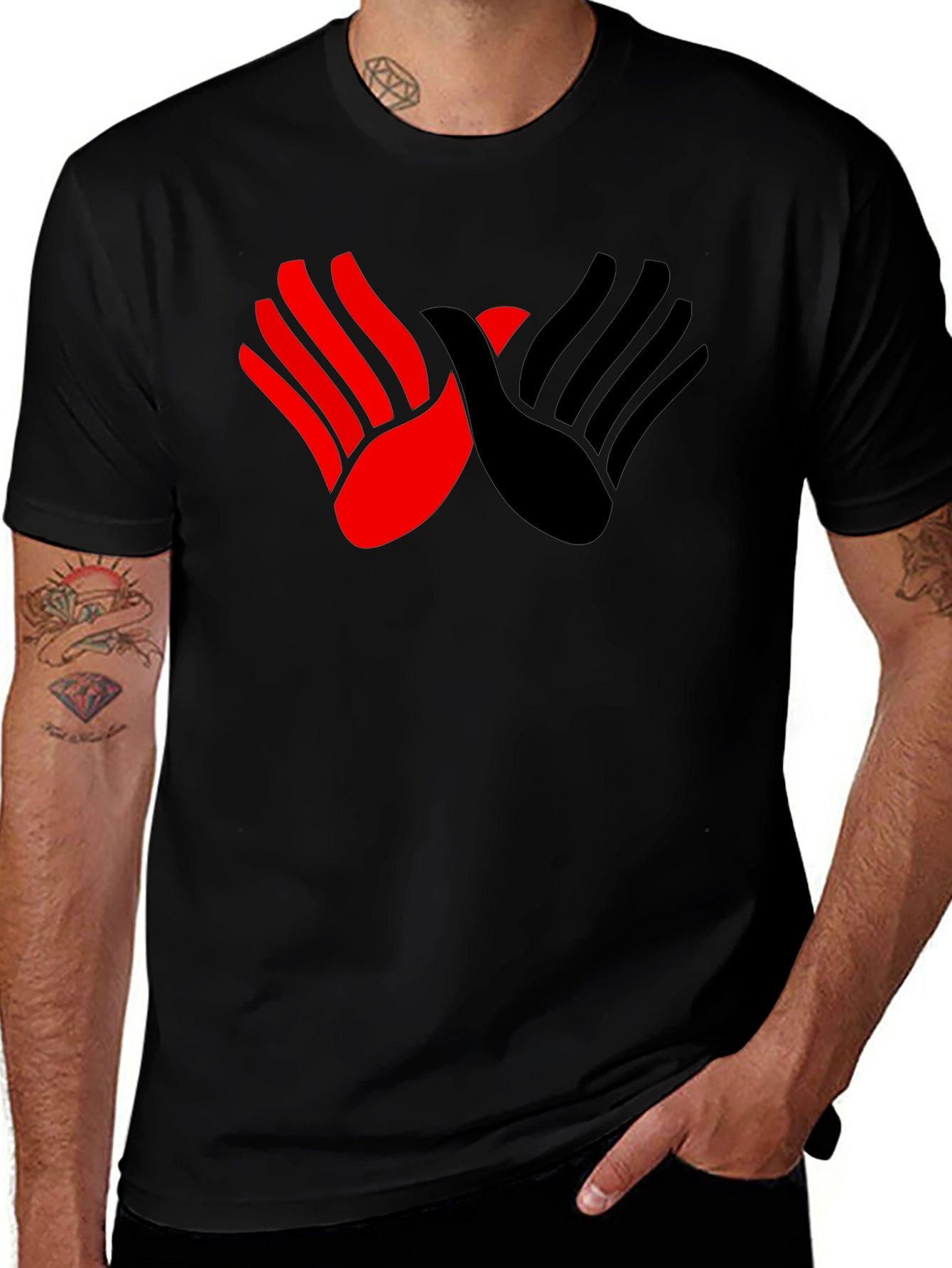 Graphic Tee - Hands Design Black Shirt