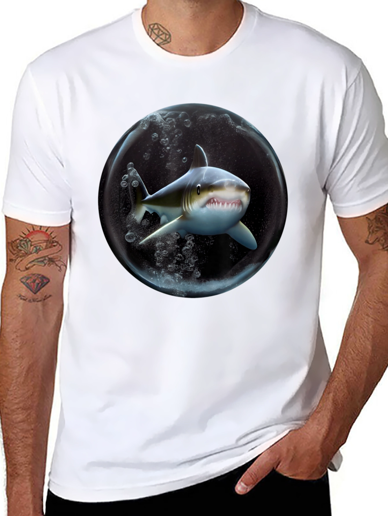 Shark in a Bubble Graphic T-Shirt