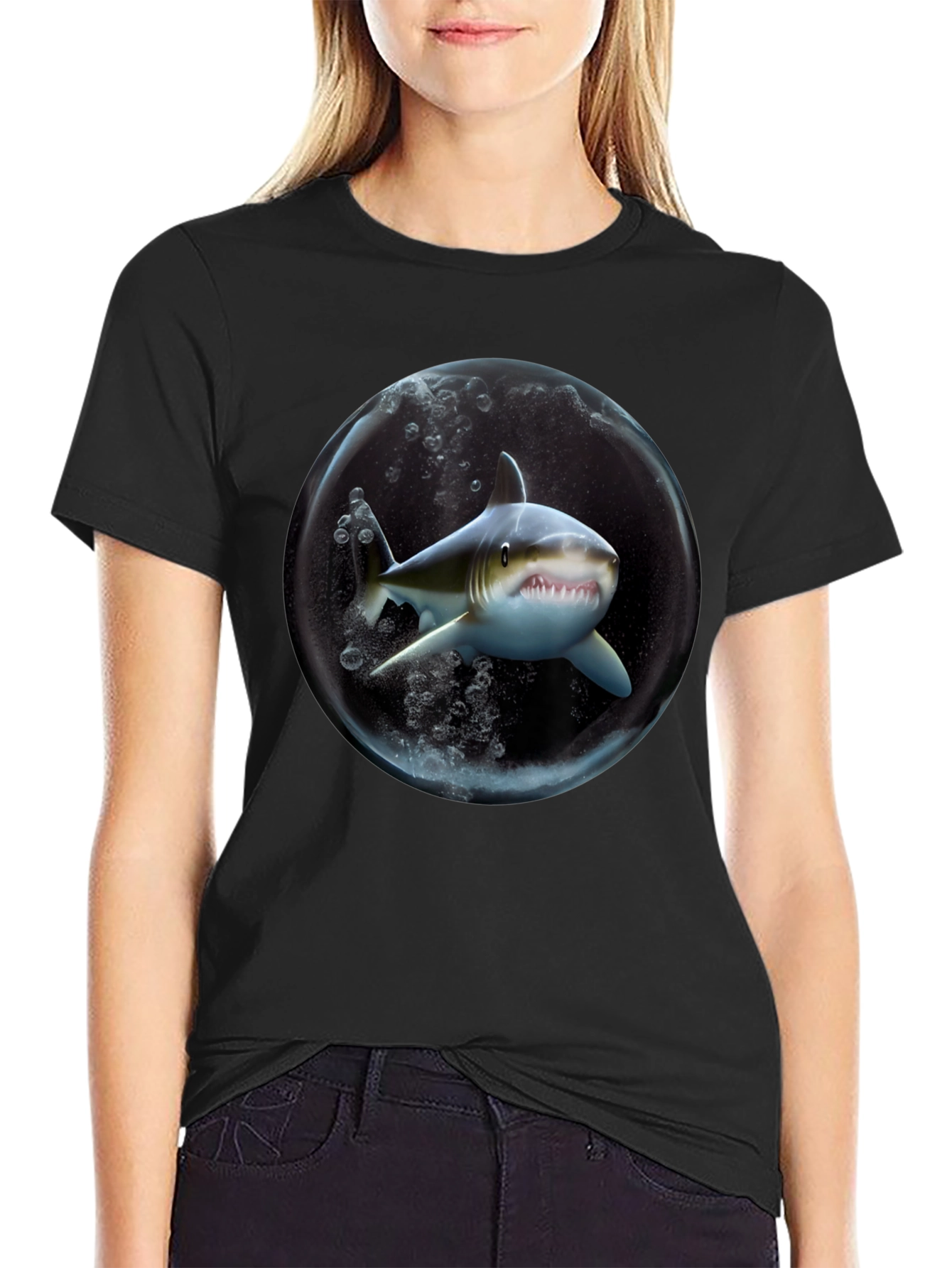 Shark in a Bubble Graphic T-Shirt