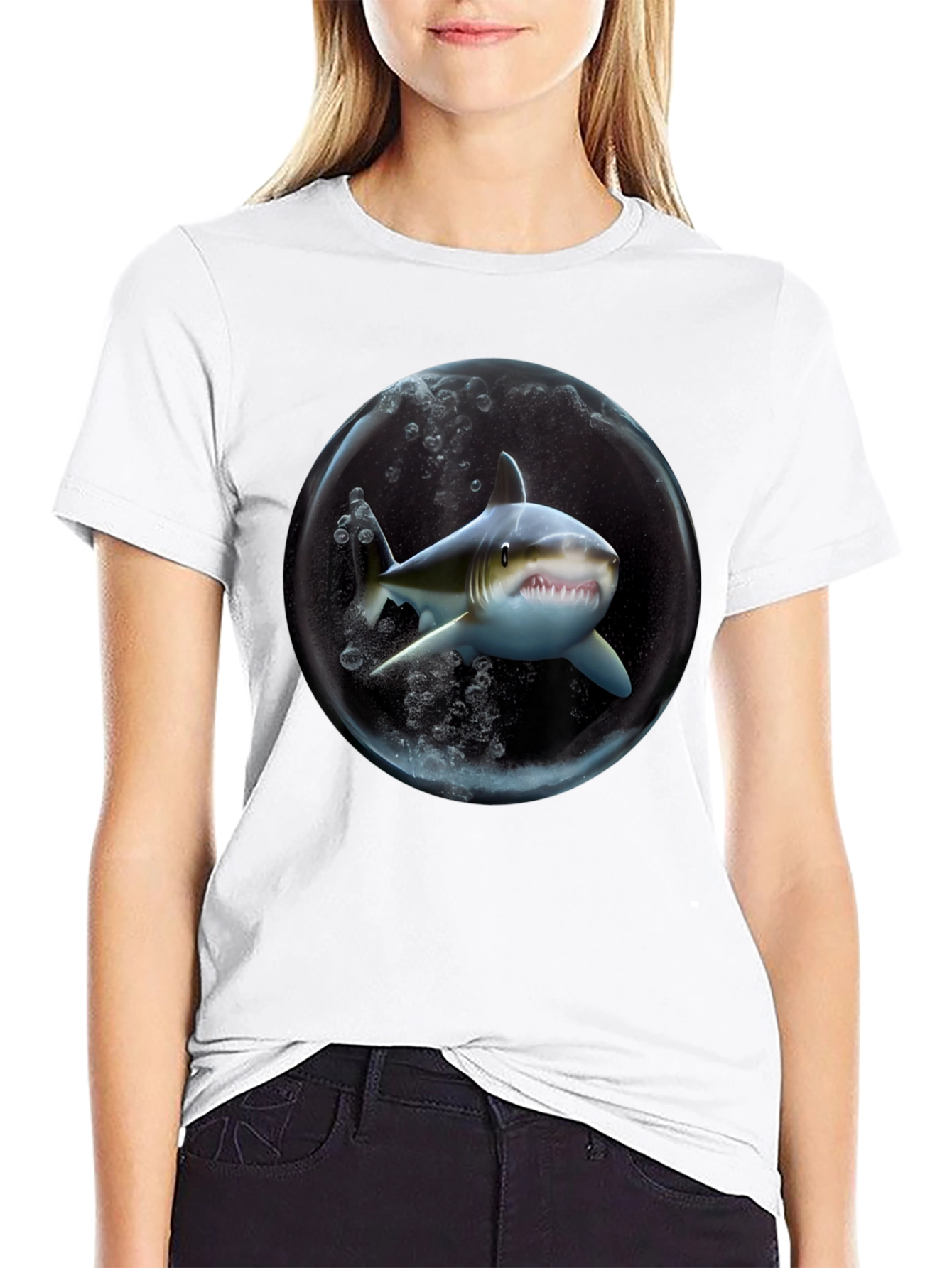 Shark in a Bubble Graphic T-Shirt
