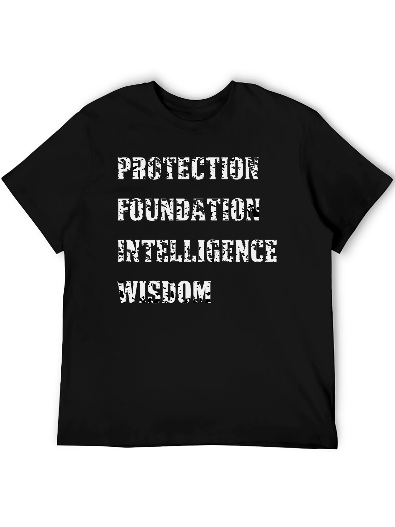 Protection Foundation Intelligence Wisdom Mens Black T-Shirt