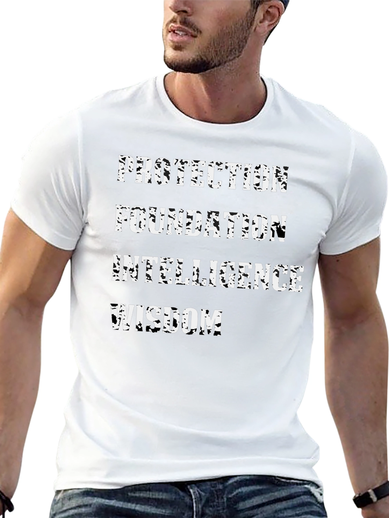 Protection Foundation Intelligence Wisdom Mens Black T-Shirt
