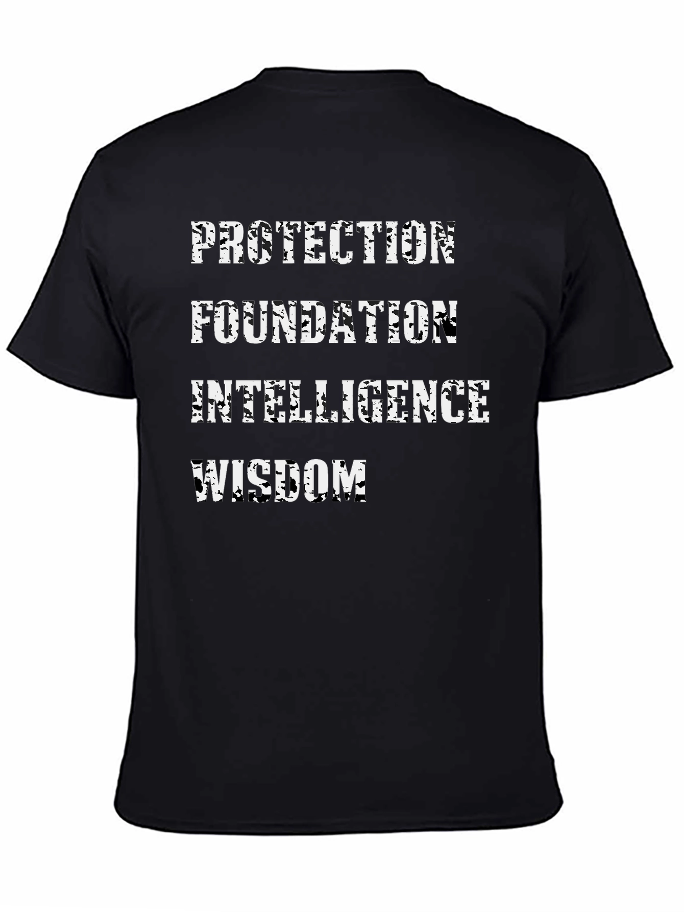 Protection Foundation Intelligence Wisdom Mens Black T-Shirt