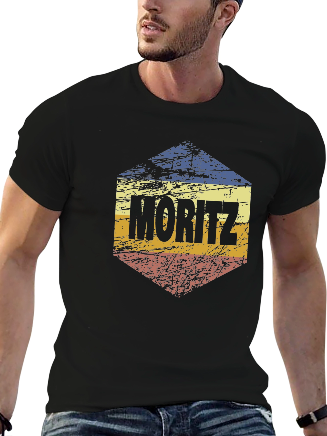 Moritz Retro Hexagon Graphic T-Shirt