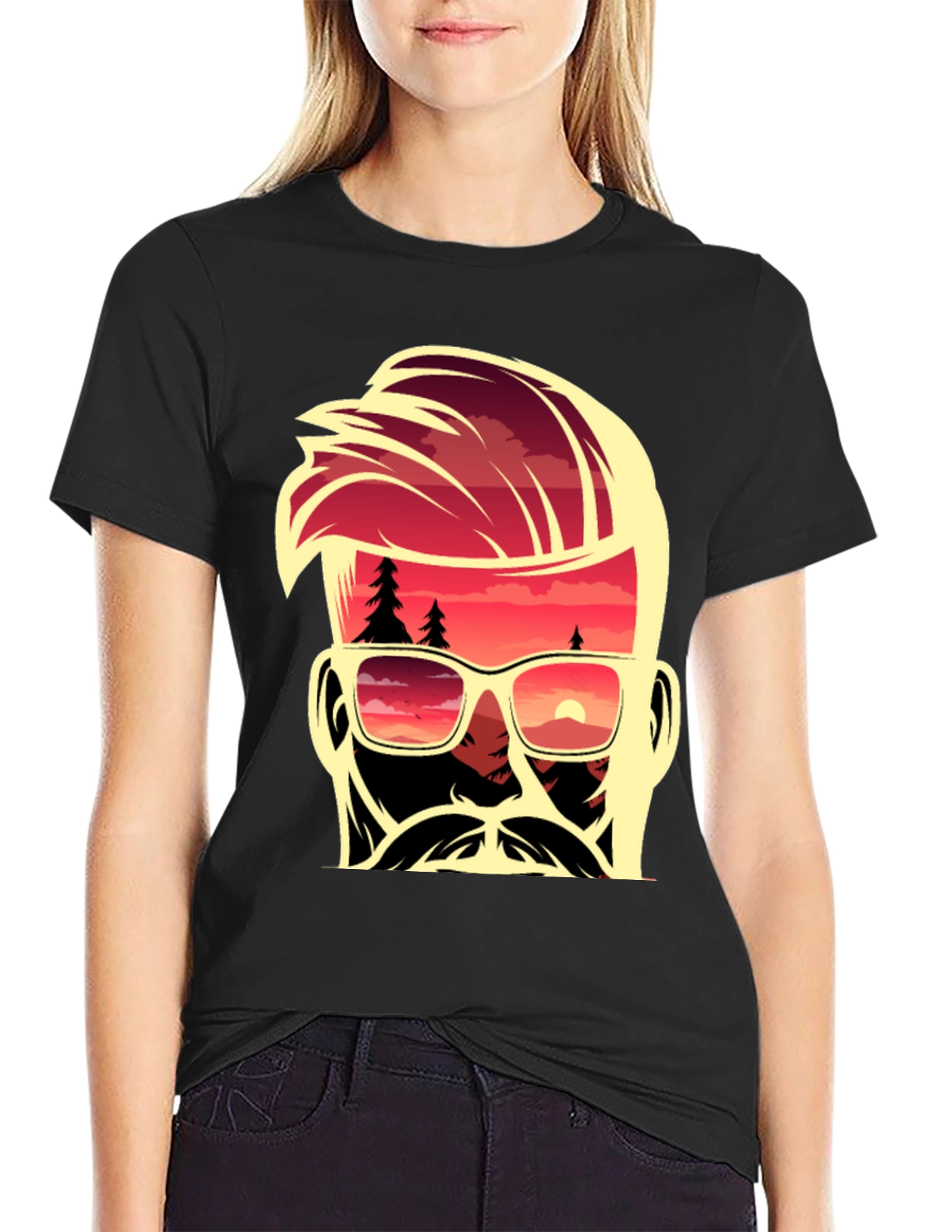 Sunset Dude Graphic Tee - Cool Retro Design