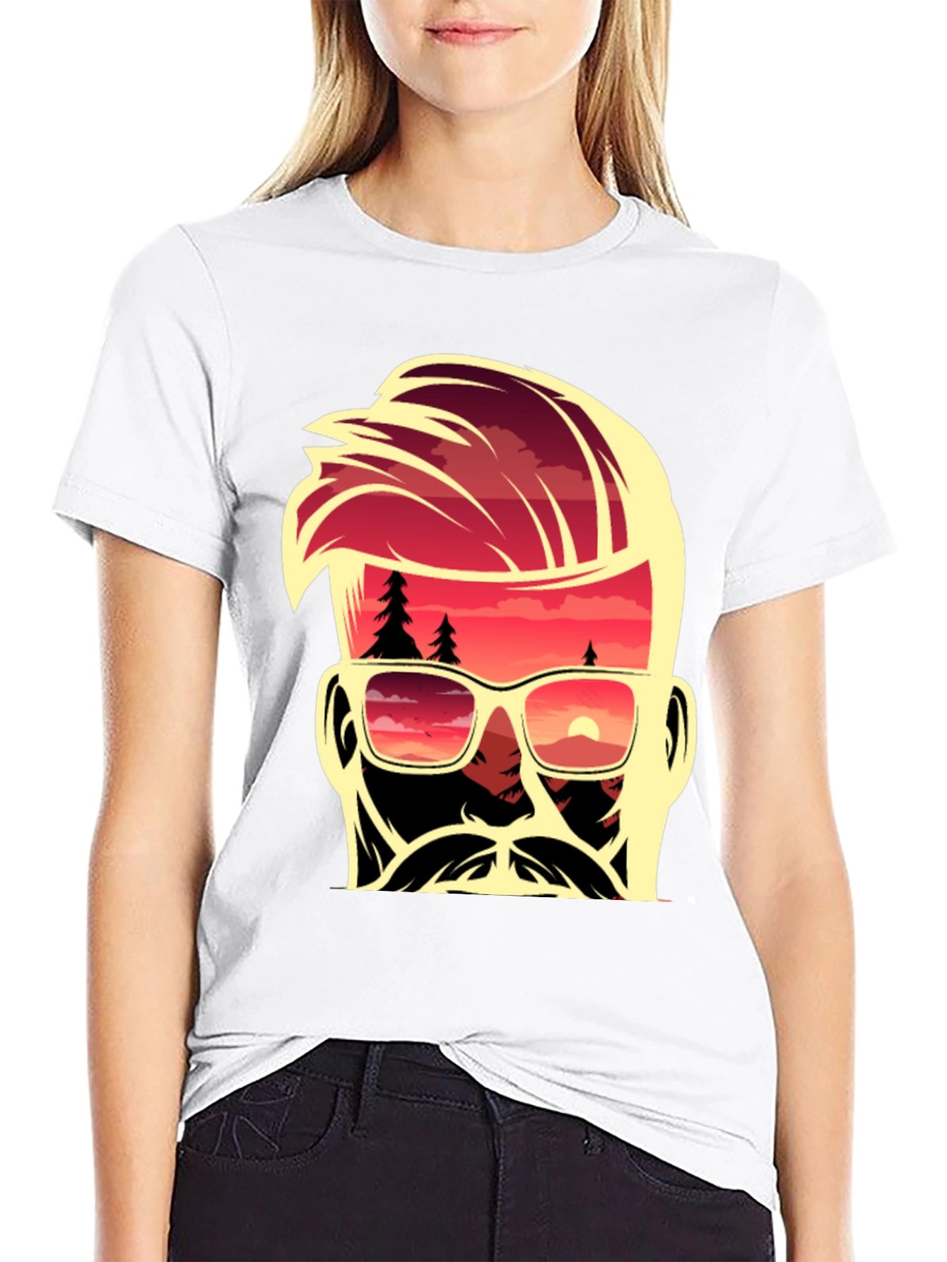 Sunset Dude Graphic Tee - Cool Retro Design
