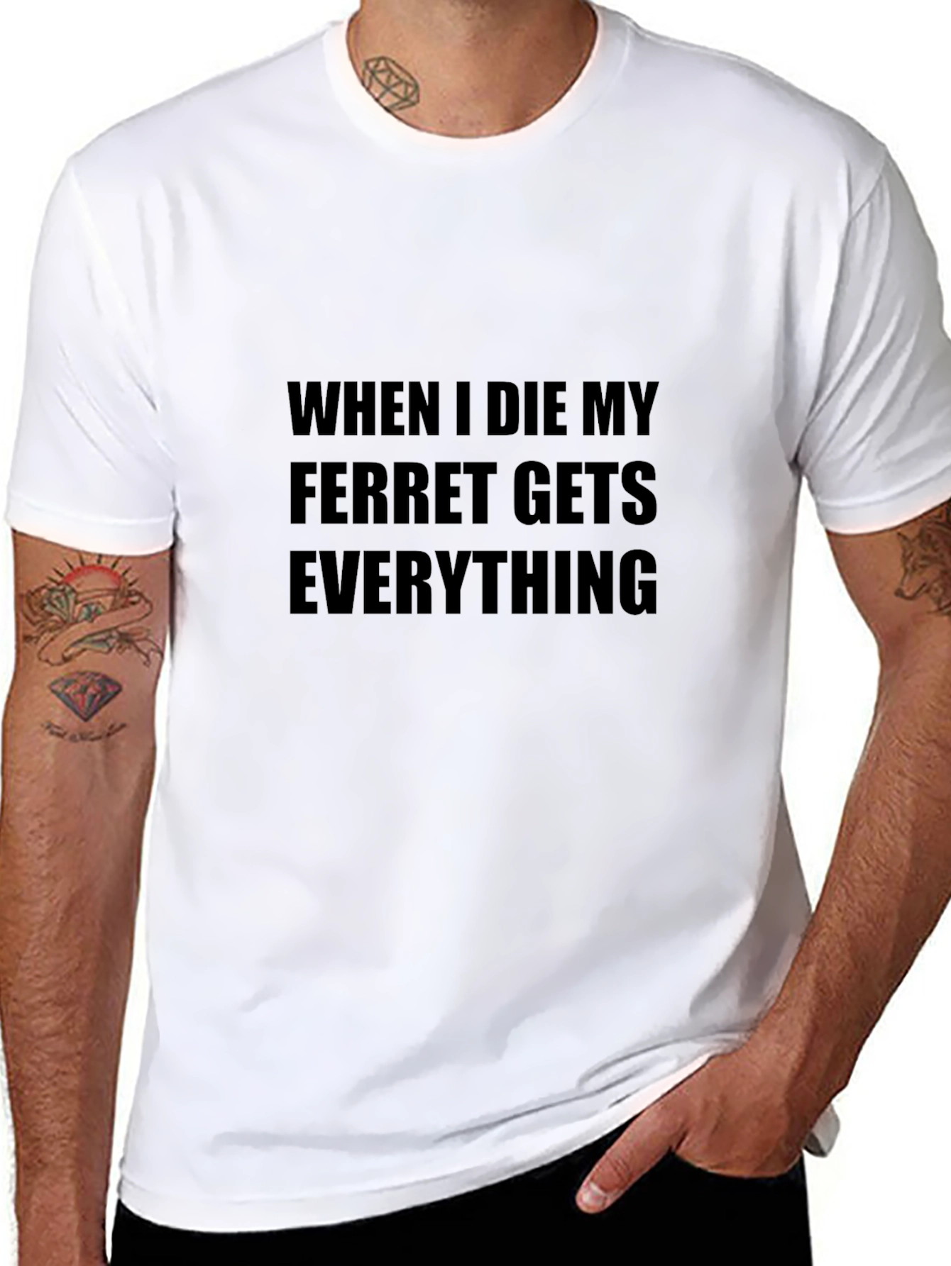 Funny Ferret Inheritance T-Shirt - Black
