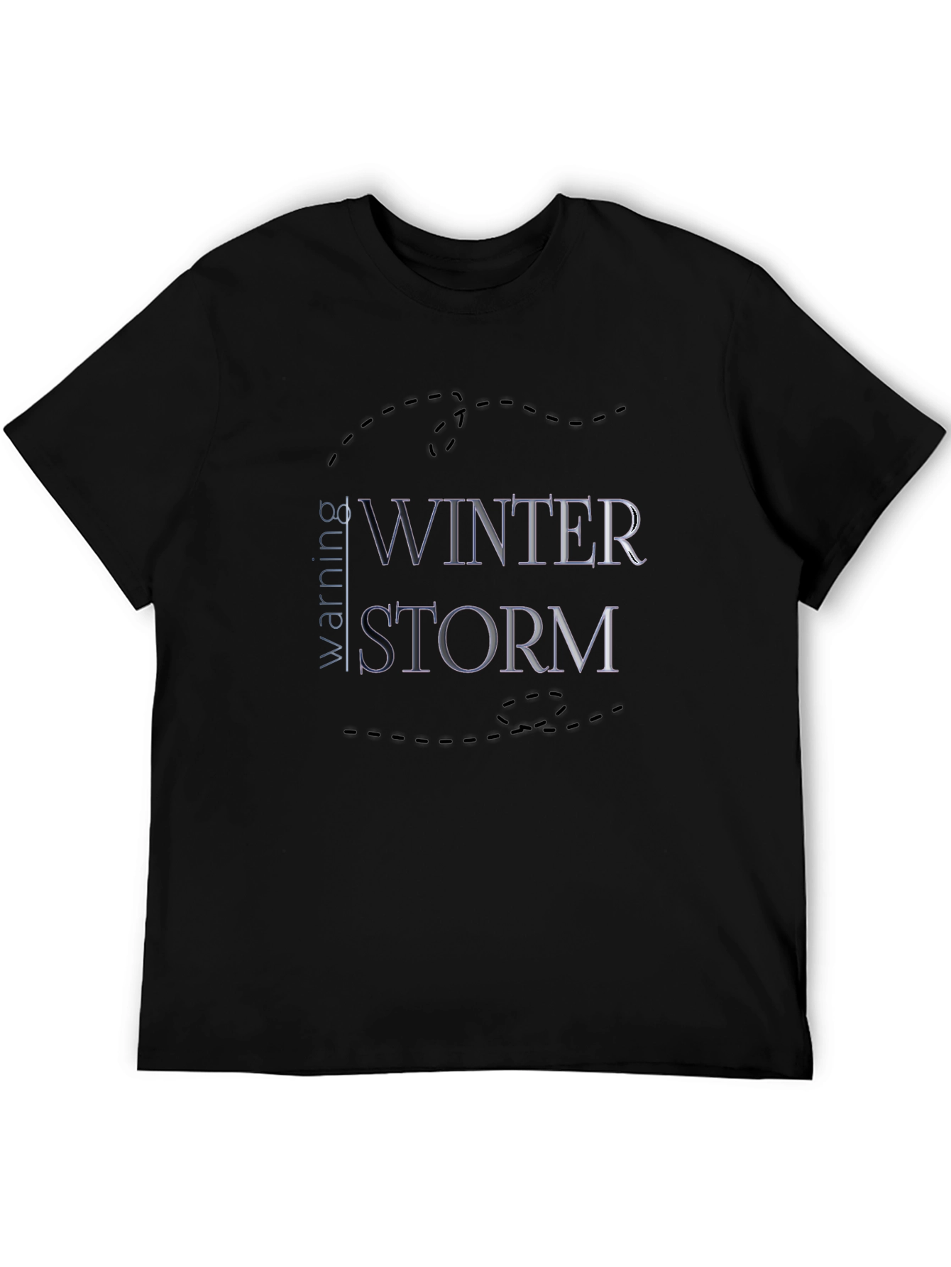Winter Storm Graphic Tee - Black Cotton T-Shirt