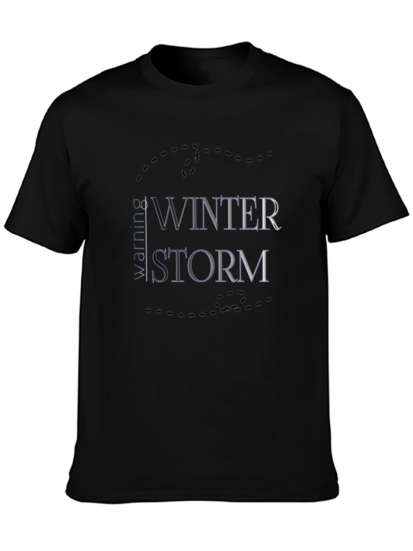 Winter Storm Graphic Tee - Black Cotton T-Shirt