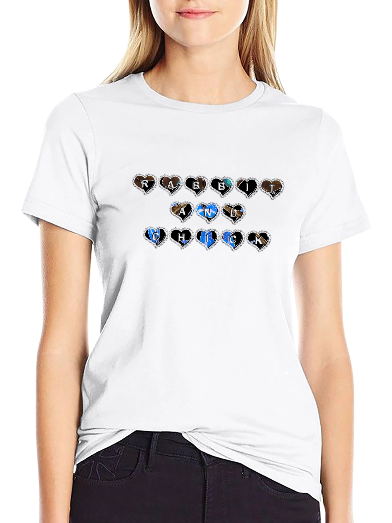 Heart Patterned Graphic Tee