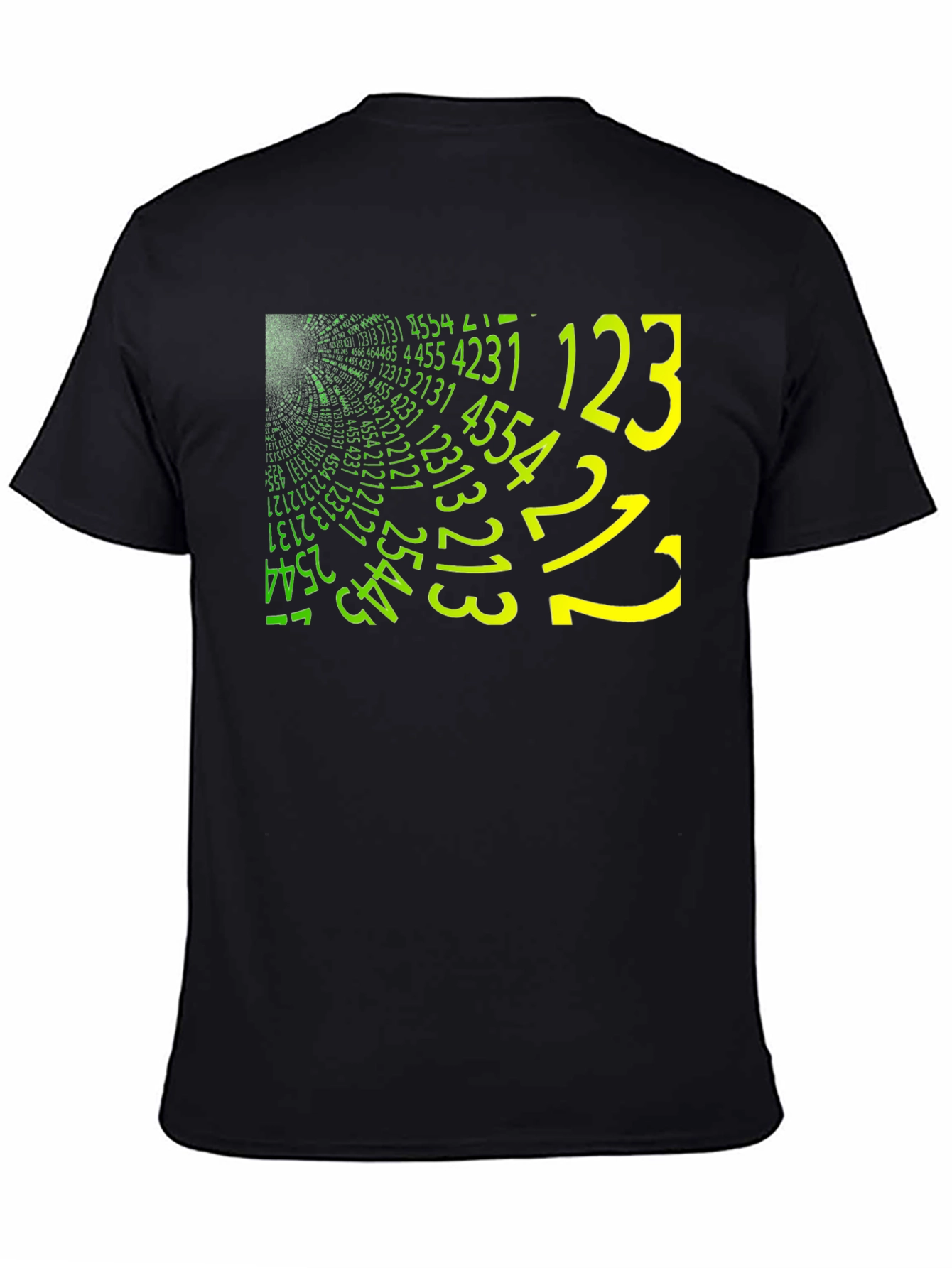 Matrix Style Number Print Crew Neck T-Shirt