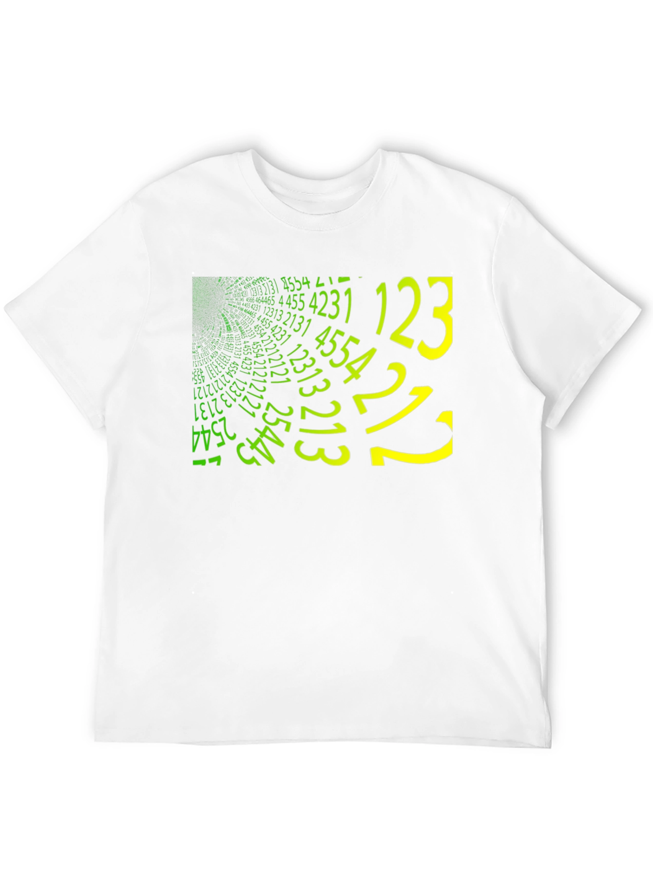 Matrix Style Number Print Crew Neck T-Shirt