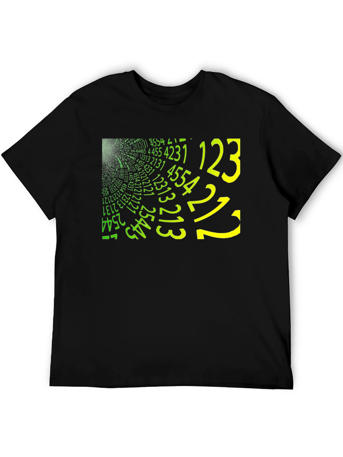 Matrix Style Number Print Crew Neck T-Shirt