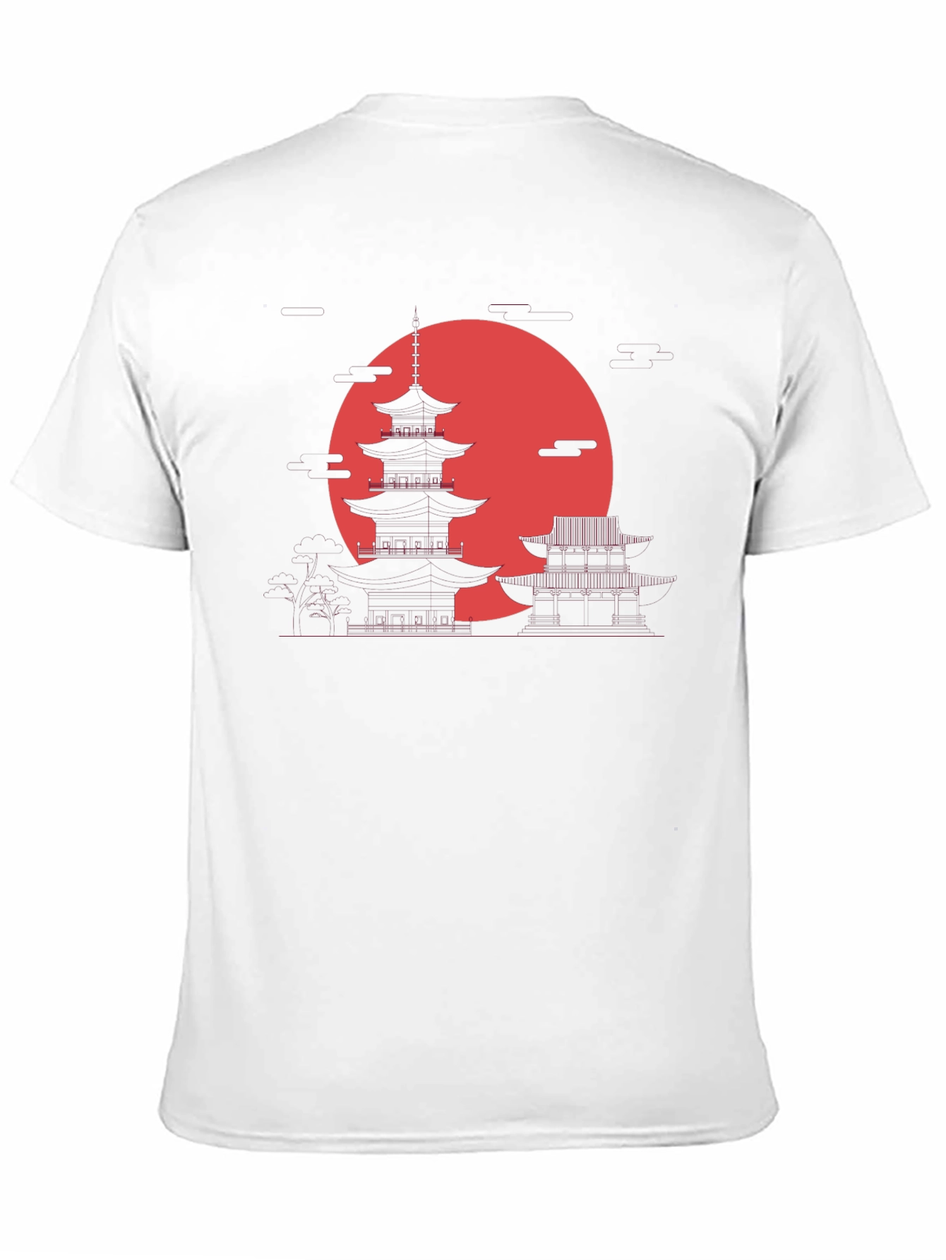 Japanese Pagoda Sunset Graphic Tee