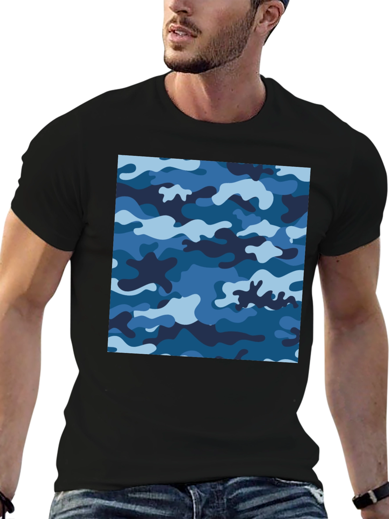 Blue Camo Tee - Cool Camouflage Shirt