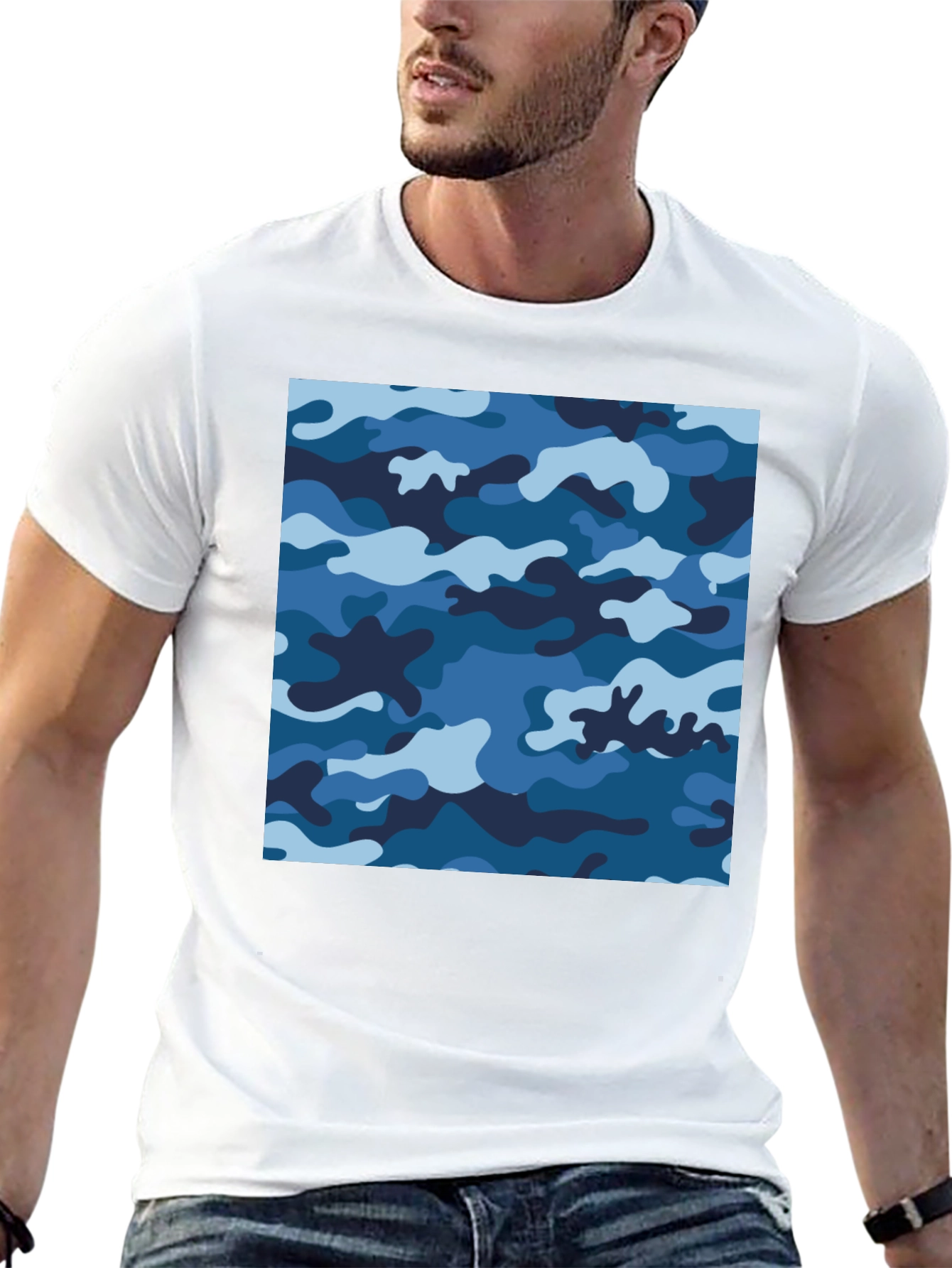 Blue Camo Tee - Cool Camouflage Shirt