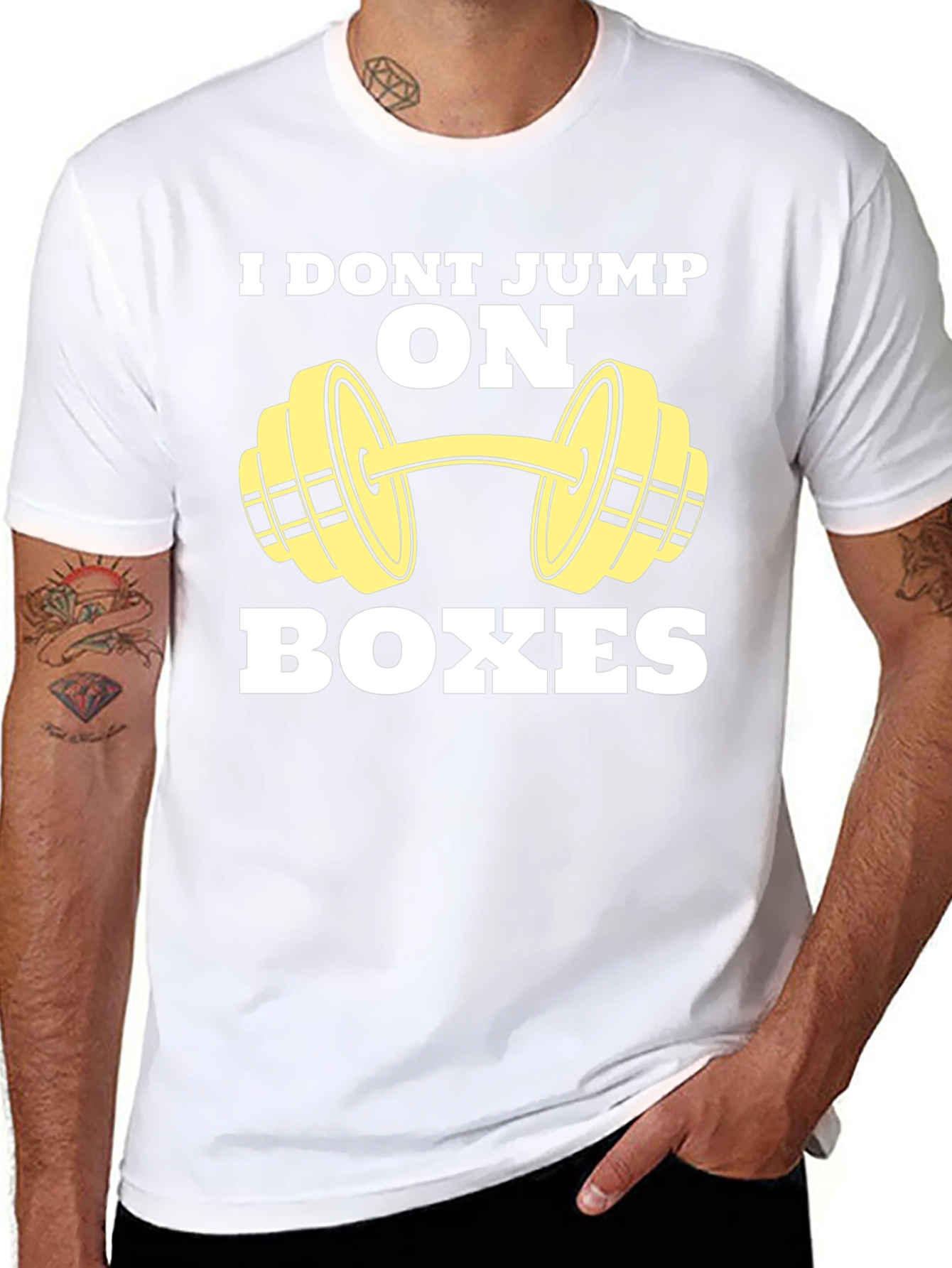 Funny Gym T-Shirt - I Dont Jump on Boxes