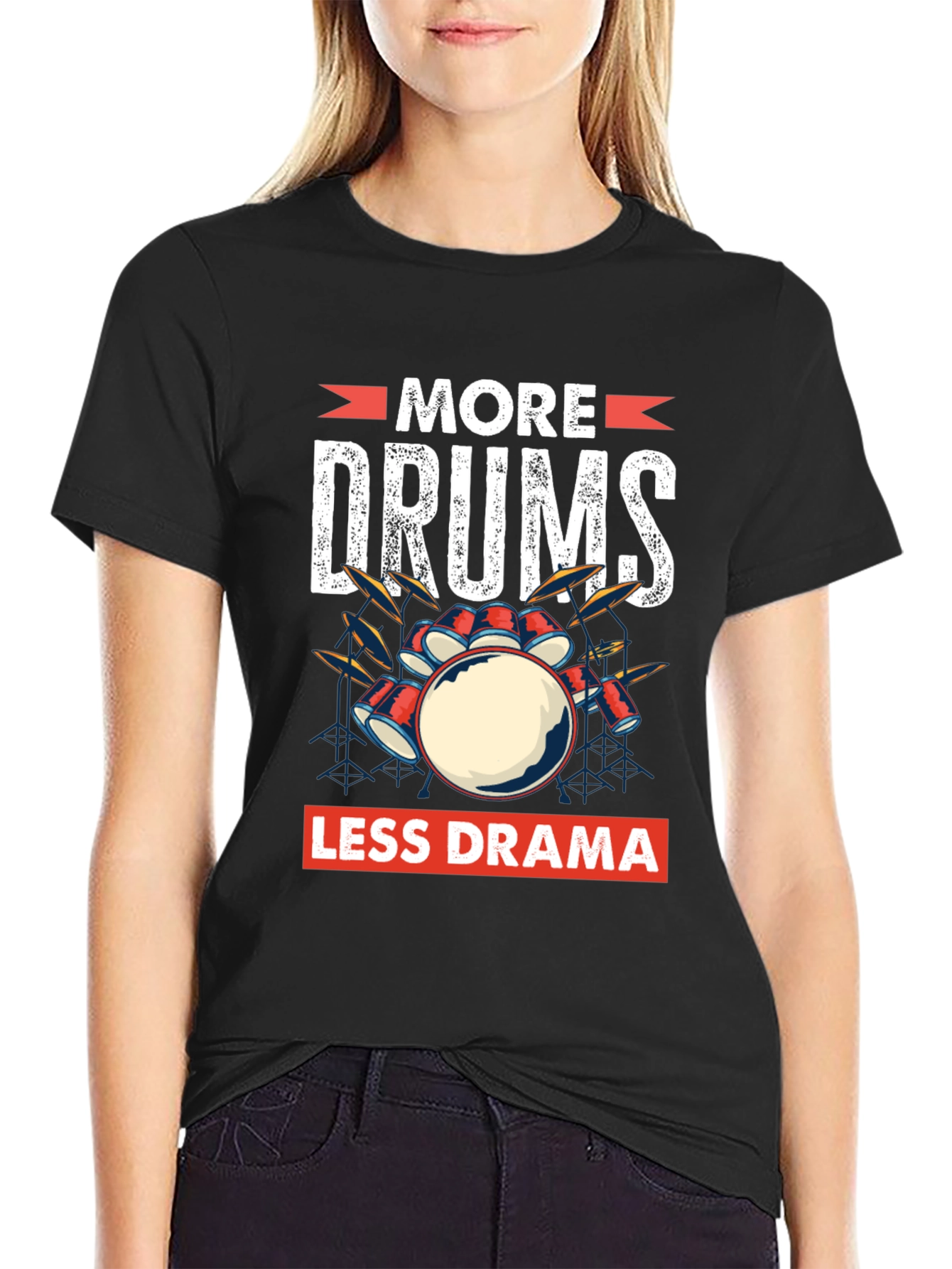 More Drums Less Drama Graphic T-Shirt