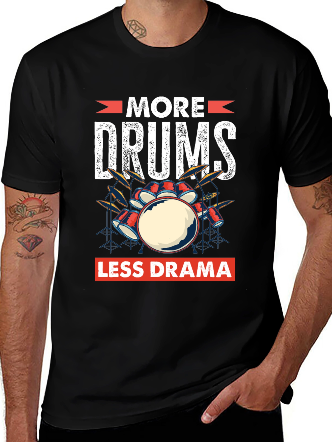 More Drums Less Drama Graphic T-Shirt