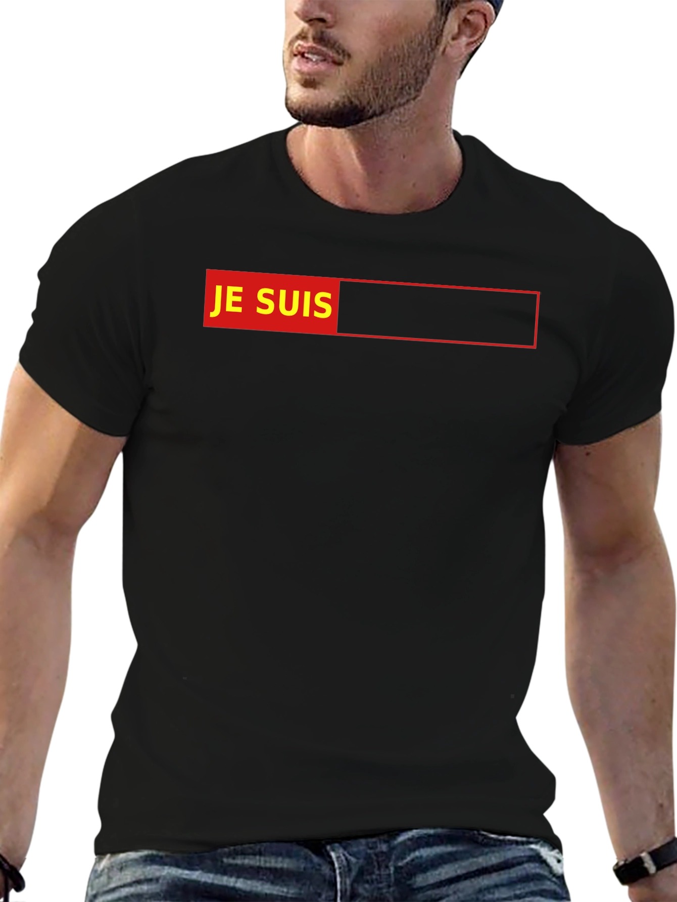Je Suis Graphic T-Shirt - Black Cotton Tee