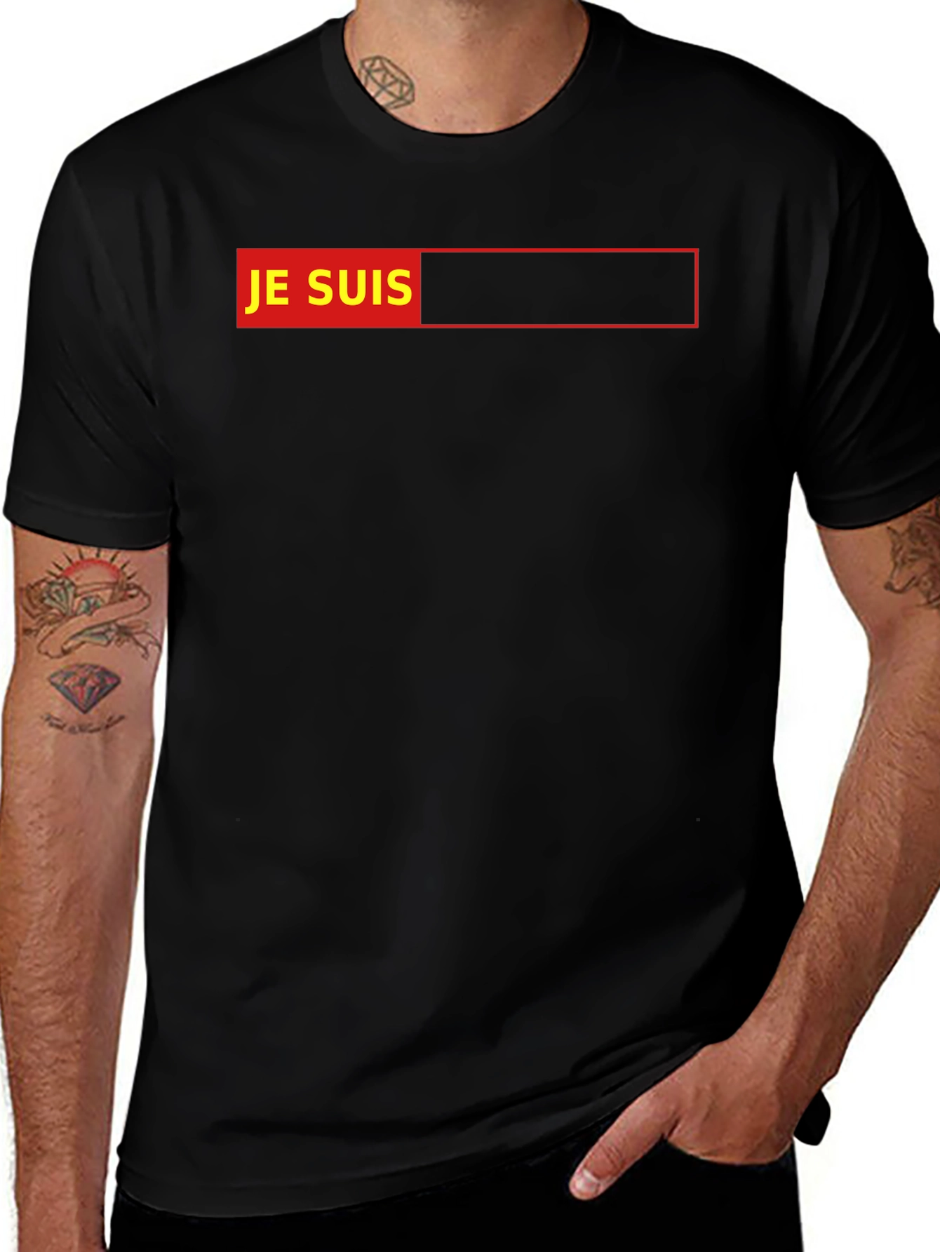 Je Suis Graphic T-Shirt - Black Cotton Tee
