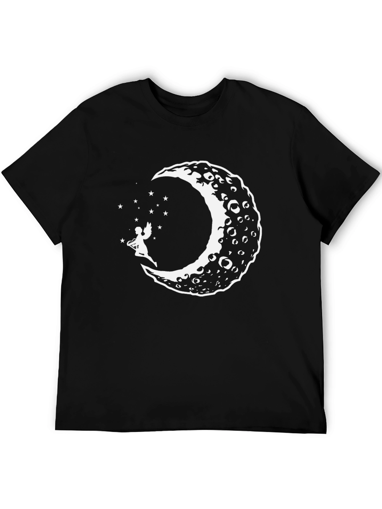 Moon Fairy Graphic Tee - Black Cotton T-Shirt