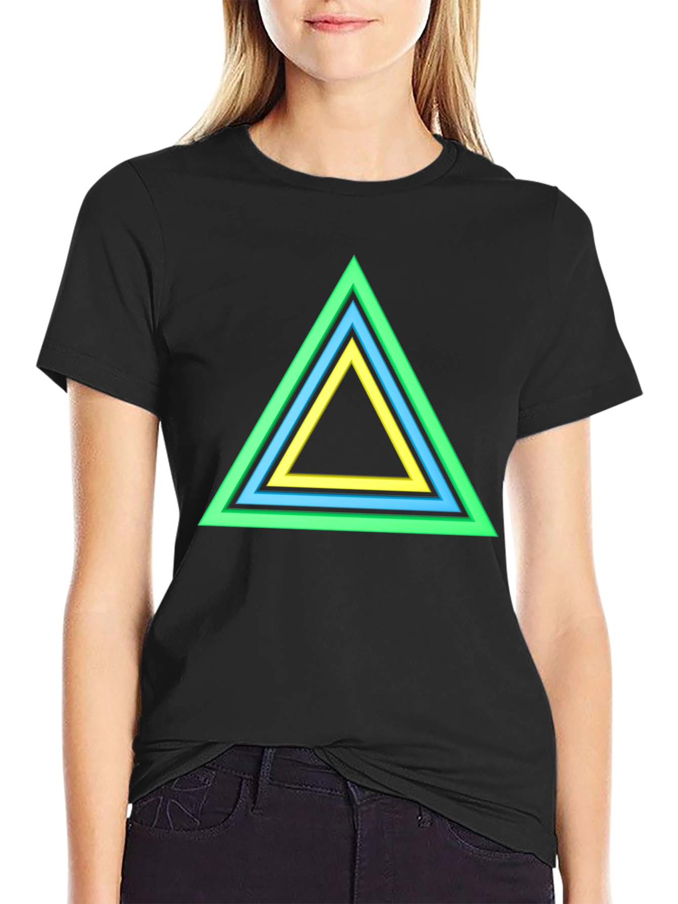 Geometric Triangle Graphic Tee - Bold Style