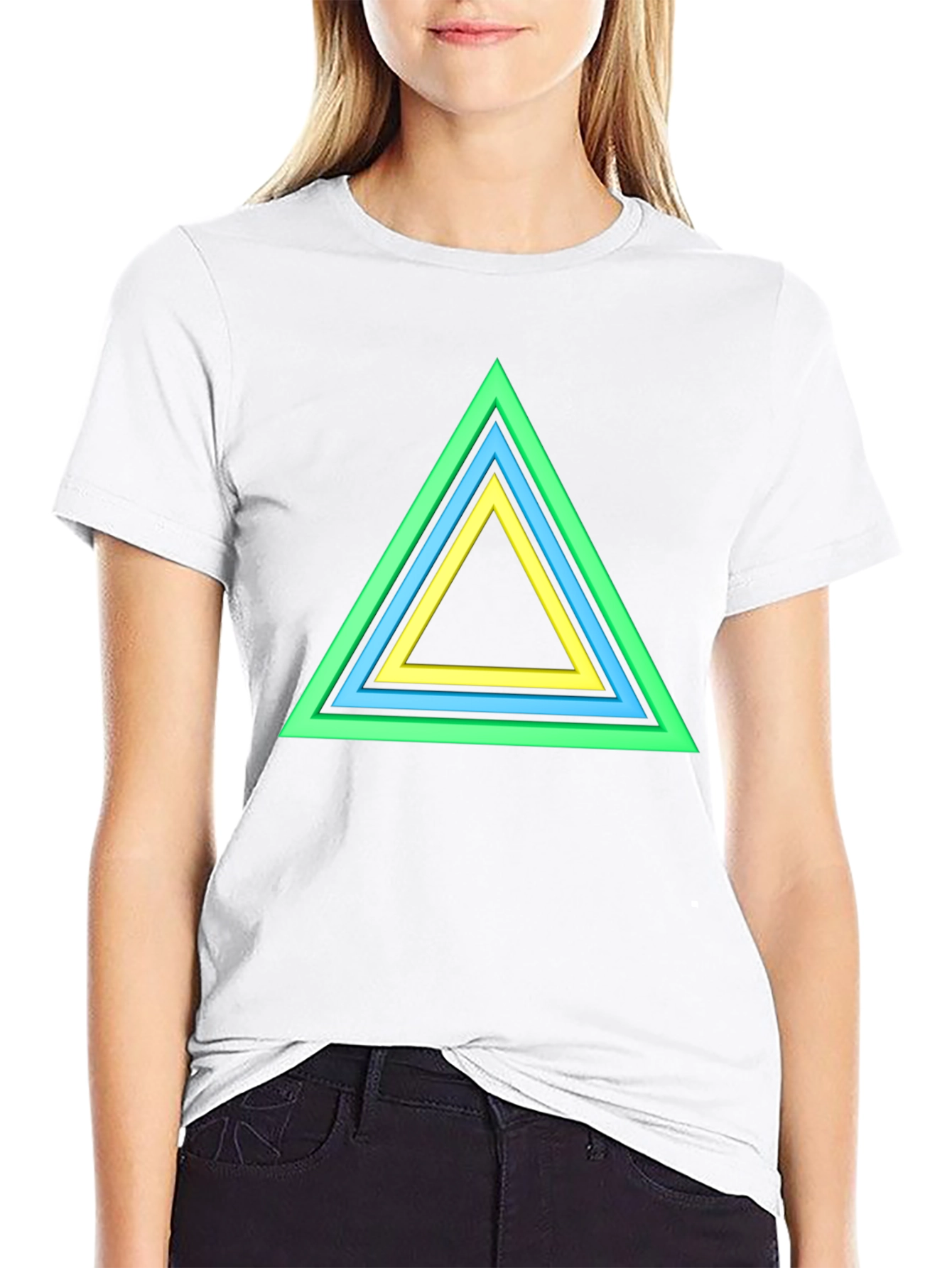 Geometric Triangle Graphic Tee - Bold Style