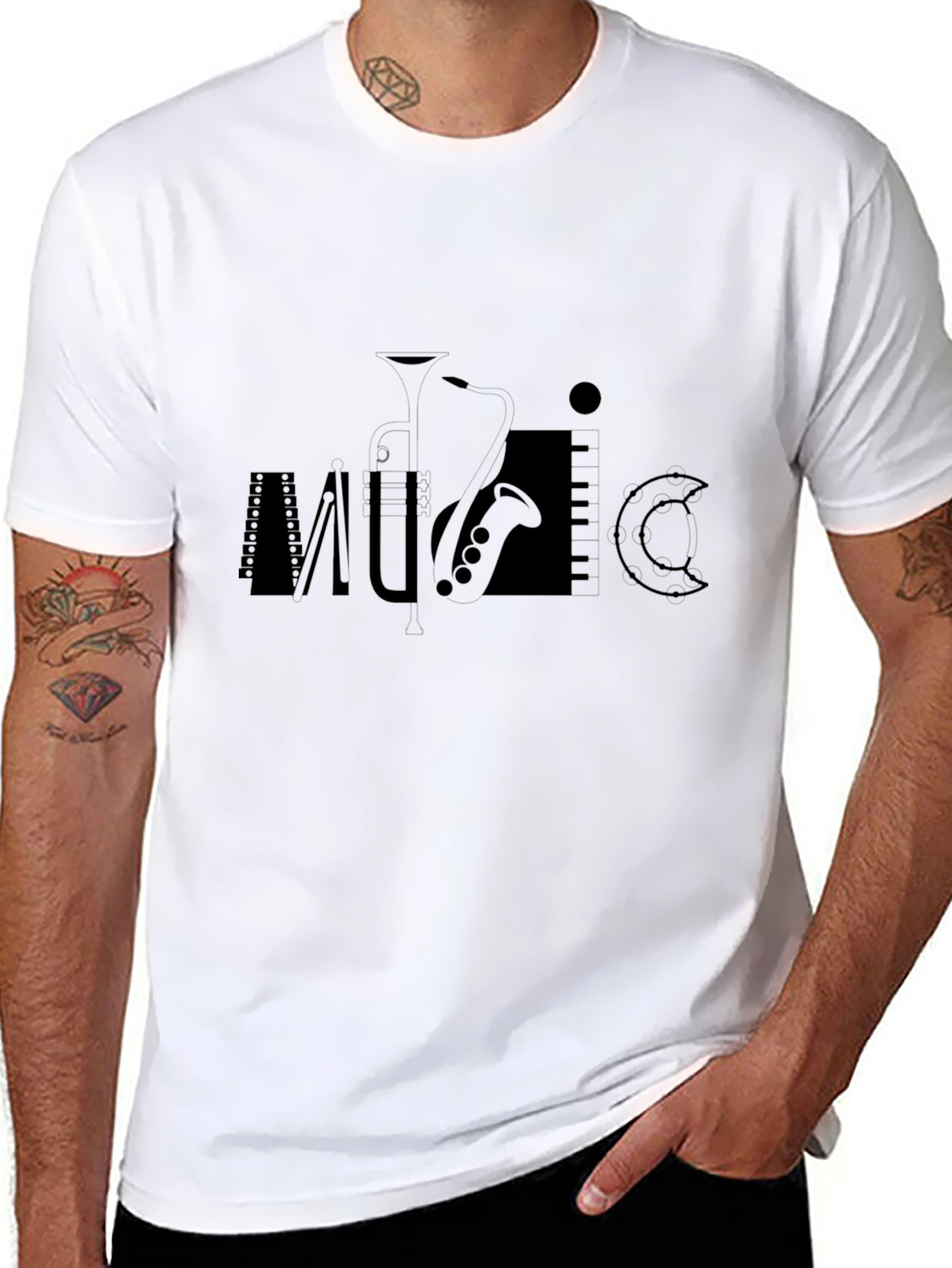 Black Music Graphic Tee - Stylish & Unique
