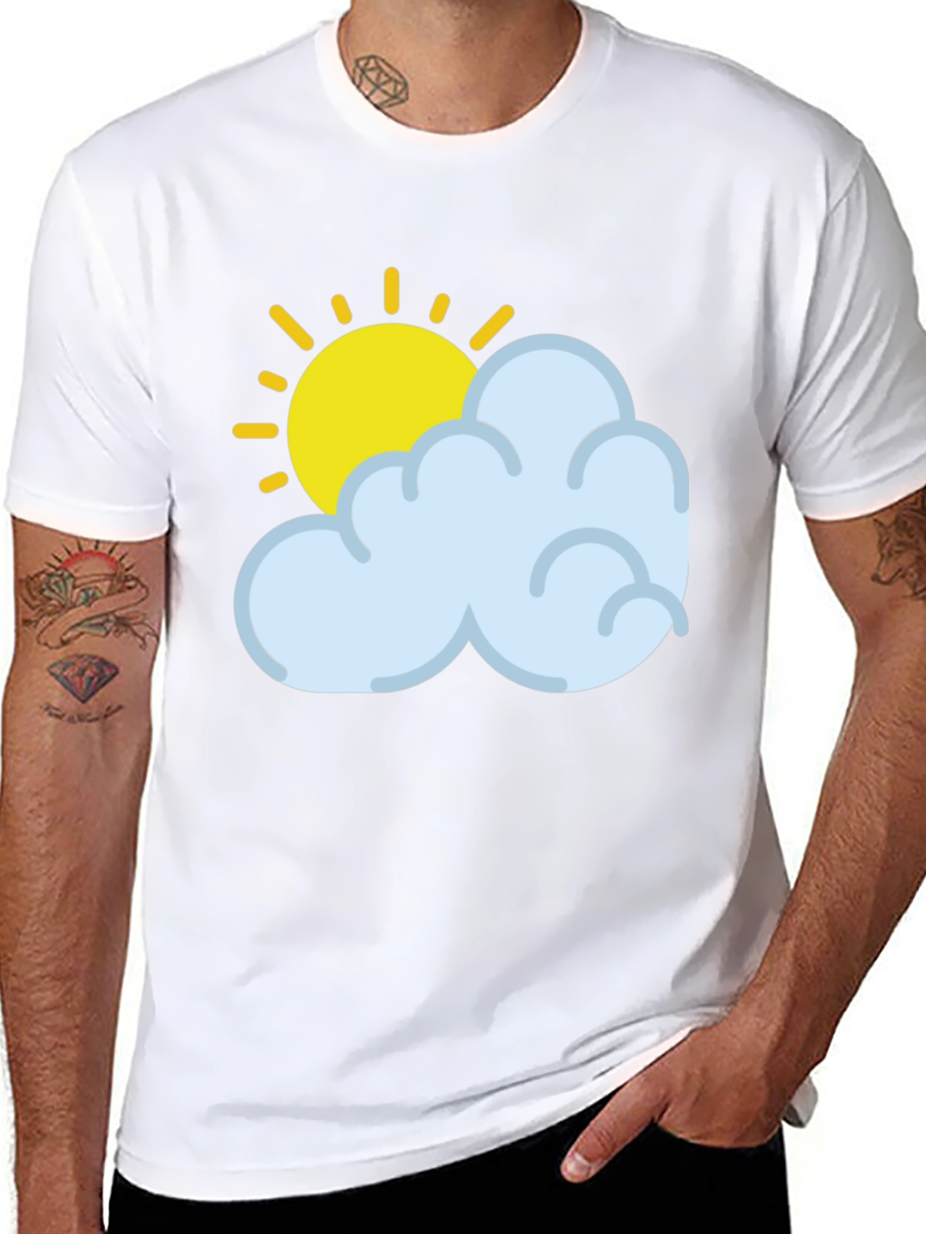 Sunny Day Graphic Tee - Soft Black Cotton T-Shirt