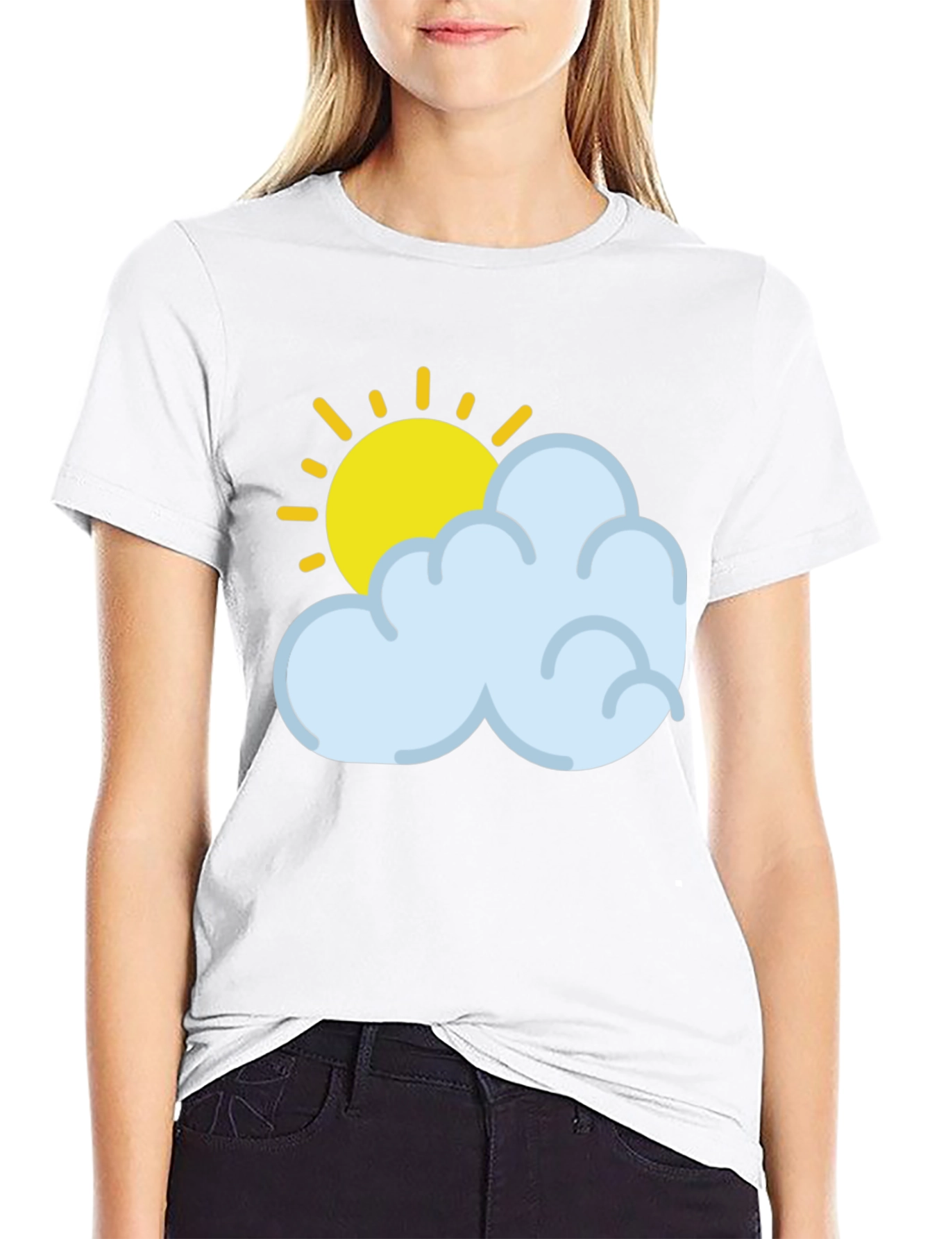 Sunny Day Graphic Tee - Soft Black Cotton T-Shirt